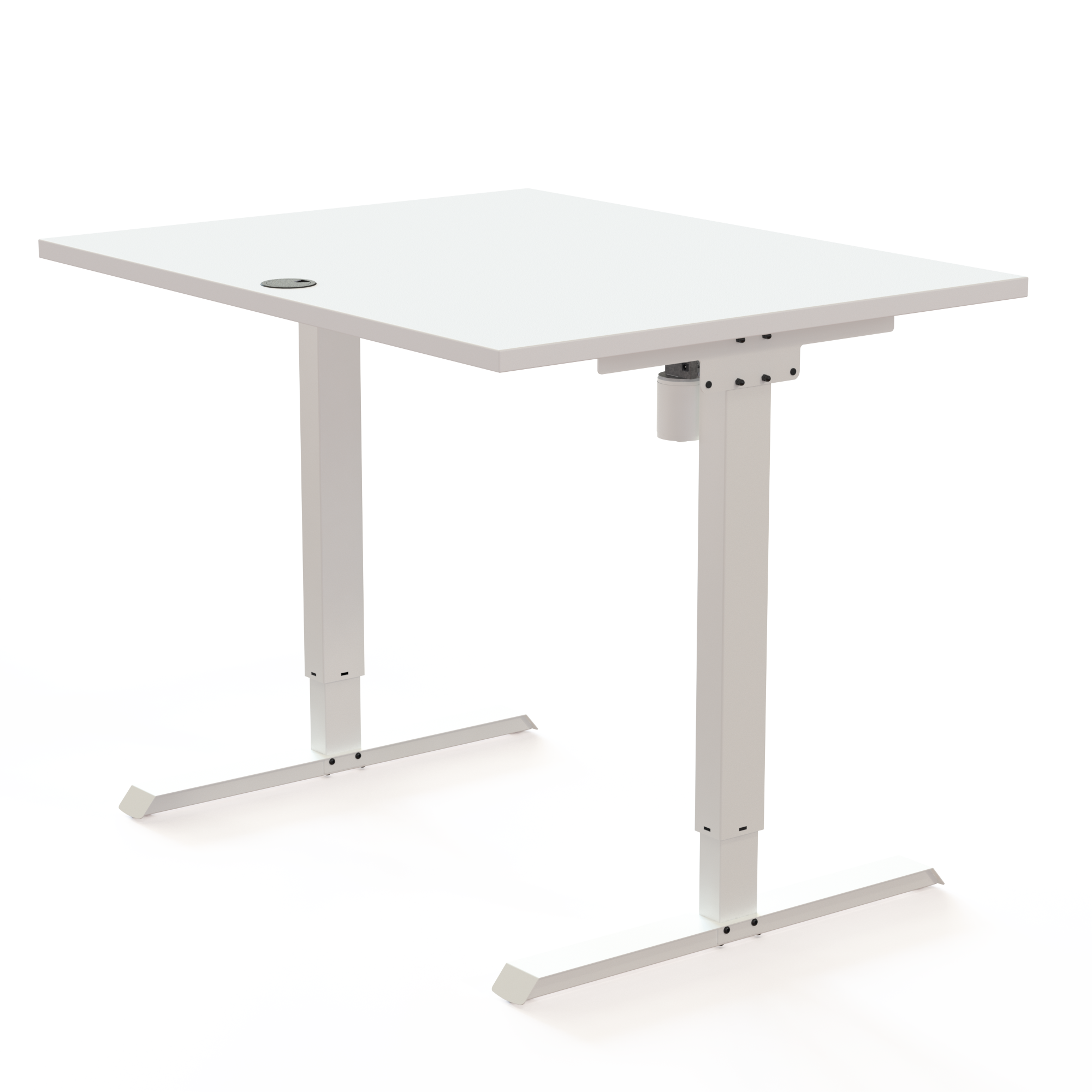 Electric Adjustable Desk | 100x80 cm | White with white frame