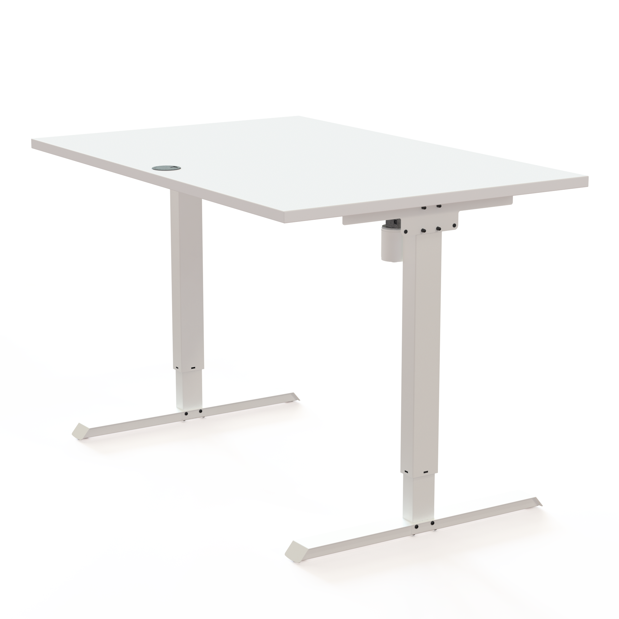 Electric Adjustable Desk | 120x80 cm | White with white frame