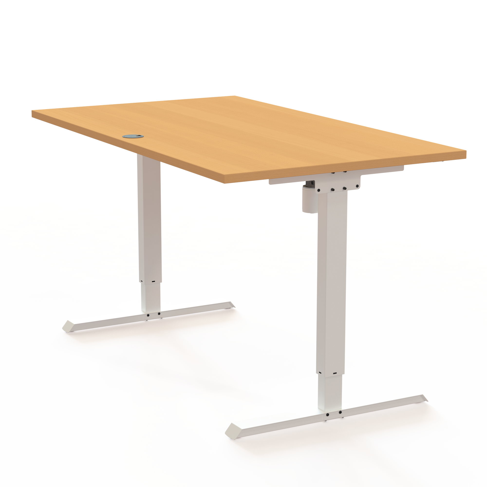 Electric Adjustable Desk | 140x80 cm | Beech with white frame