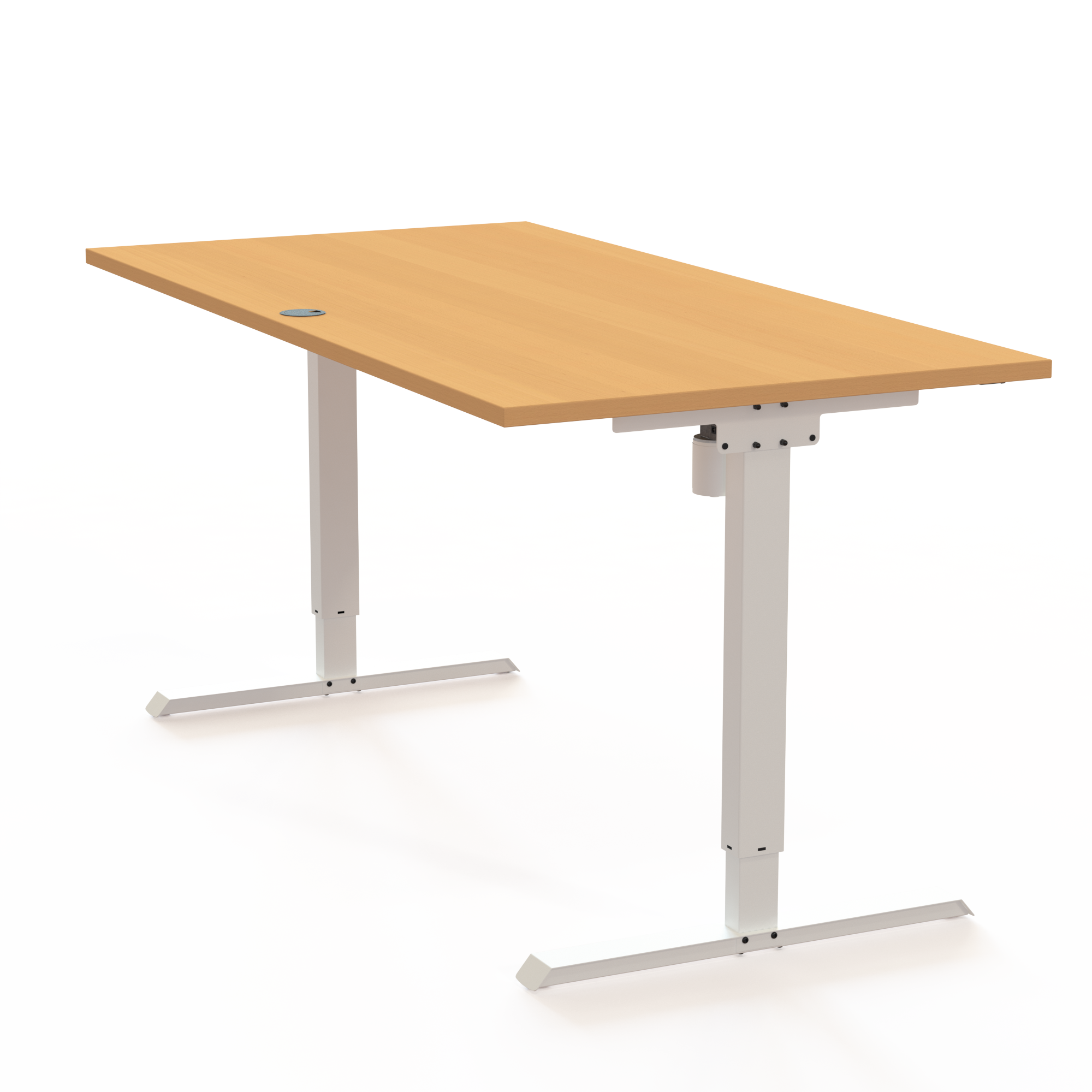 Electric Adjustable Desk | 160x80 cm | Beech with white frame