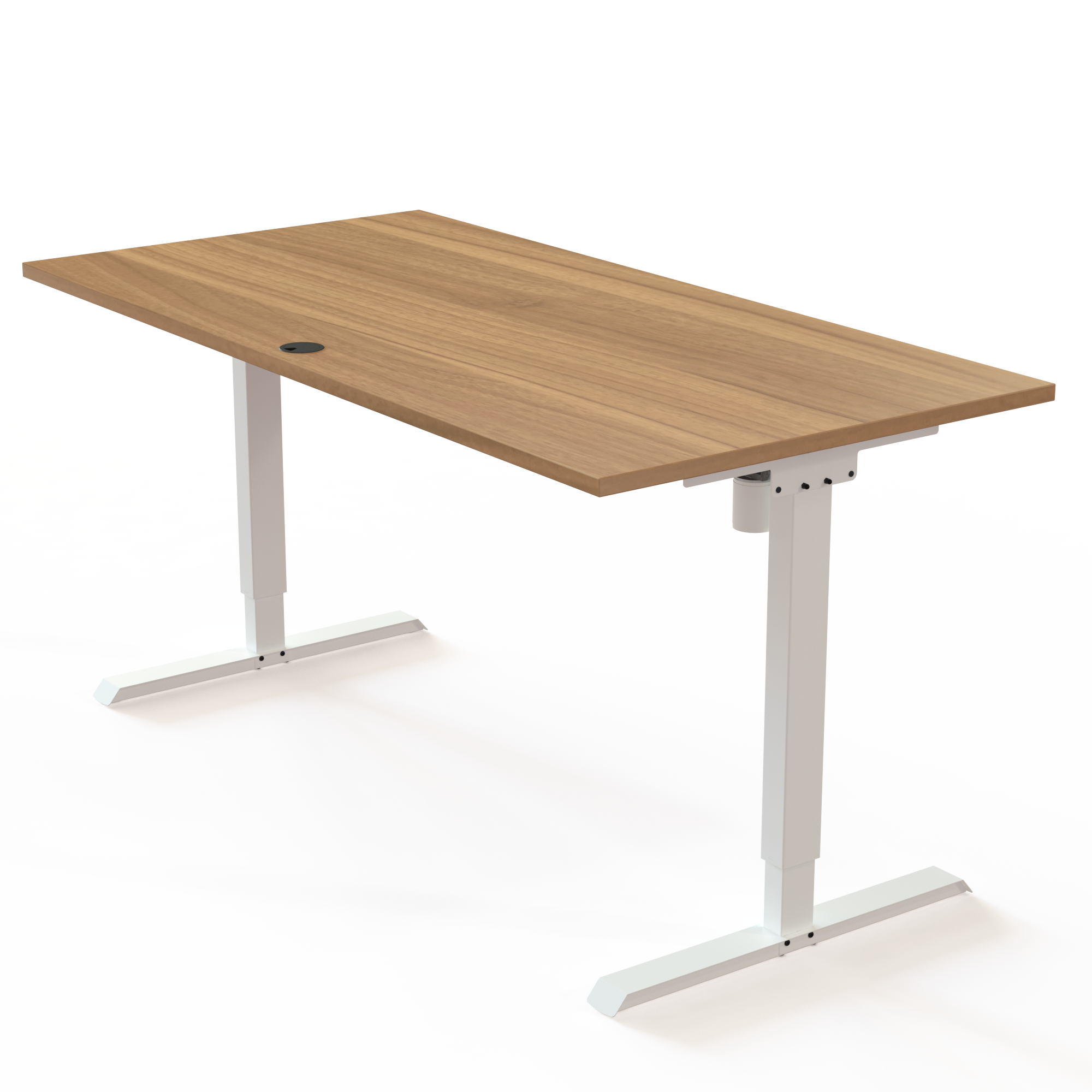 Electric Adjustable Desk | 160x80 cm | Walnut with white frame