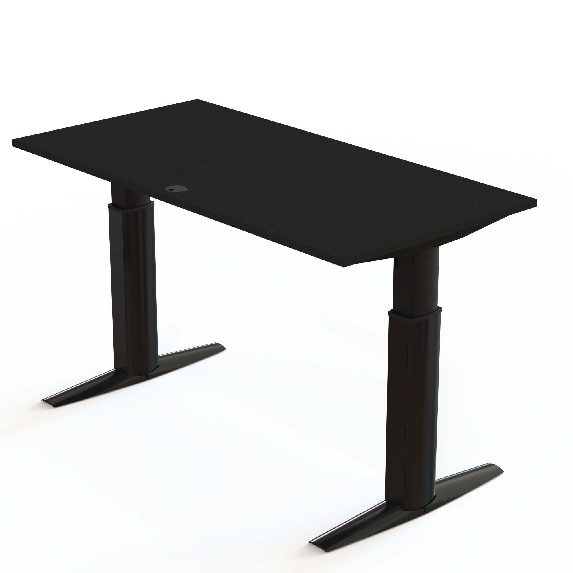 Electric Adjustable Desk | 160x80 cm | Black  with black frame