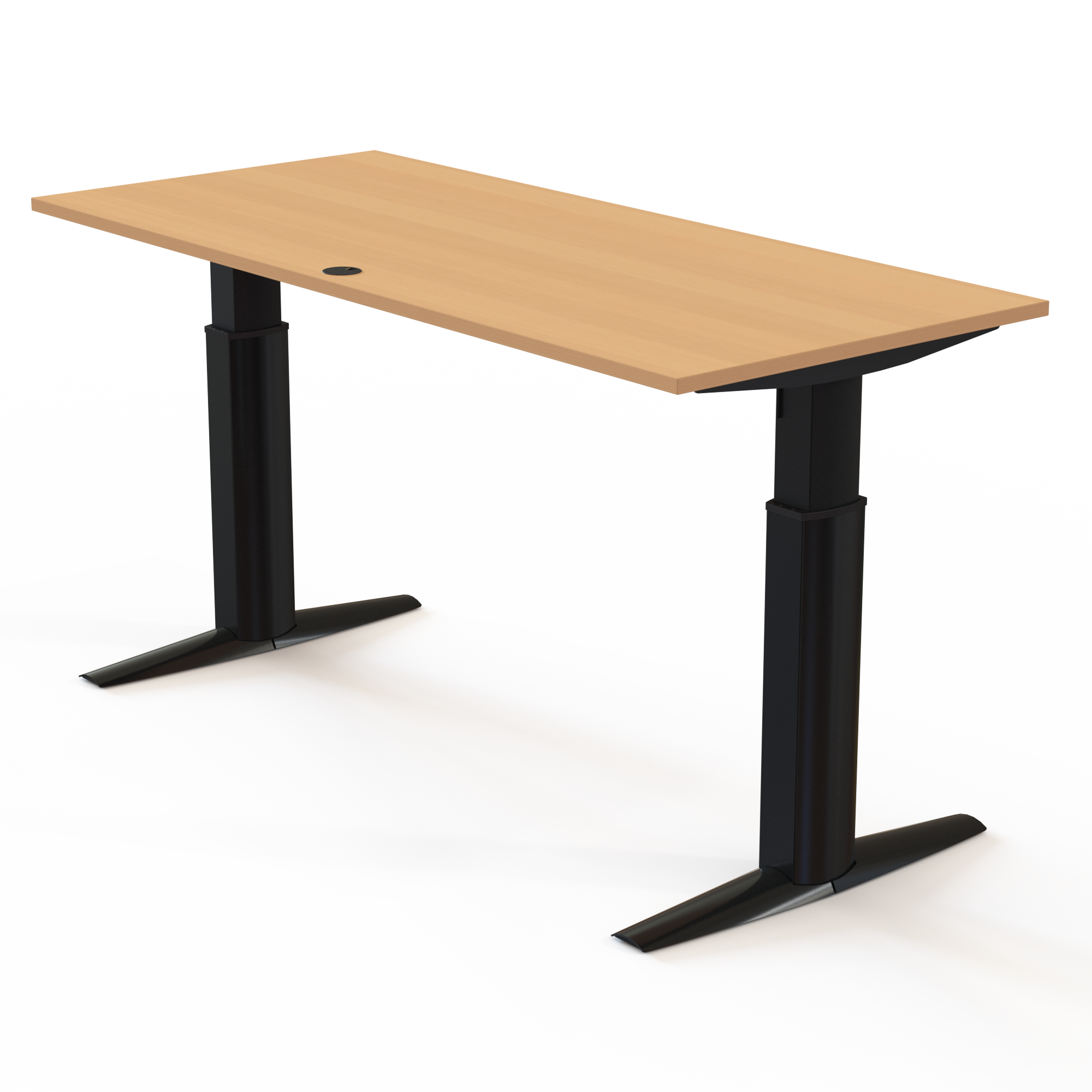 Electric Adjustable Desk | 180x80 cm | Beech with black frame