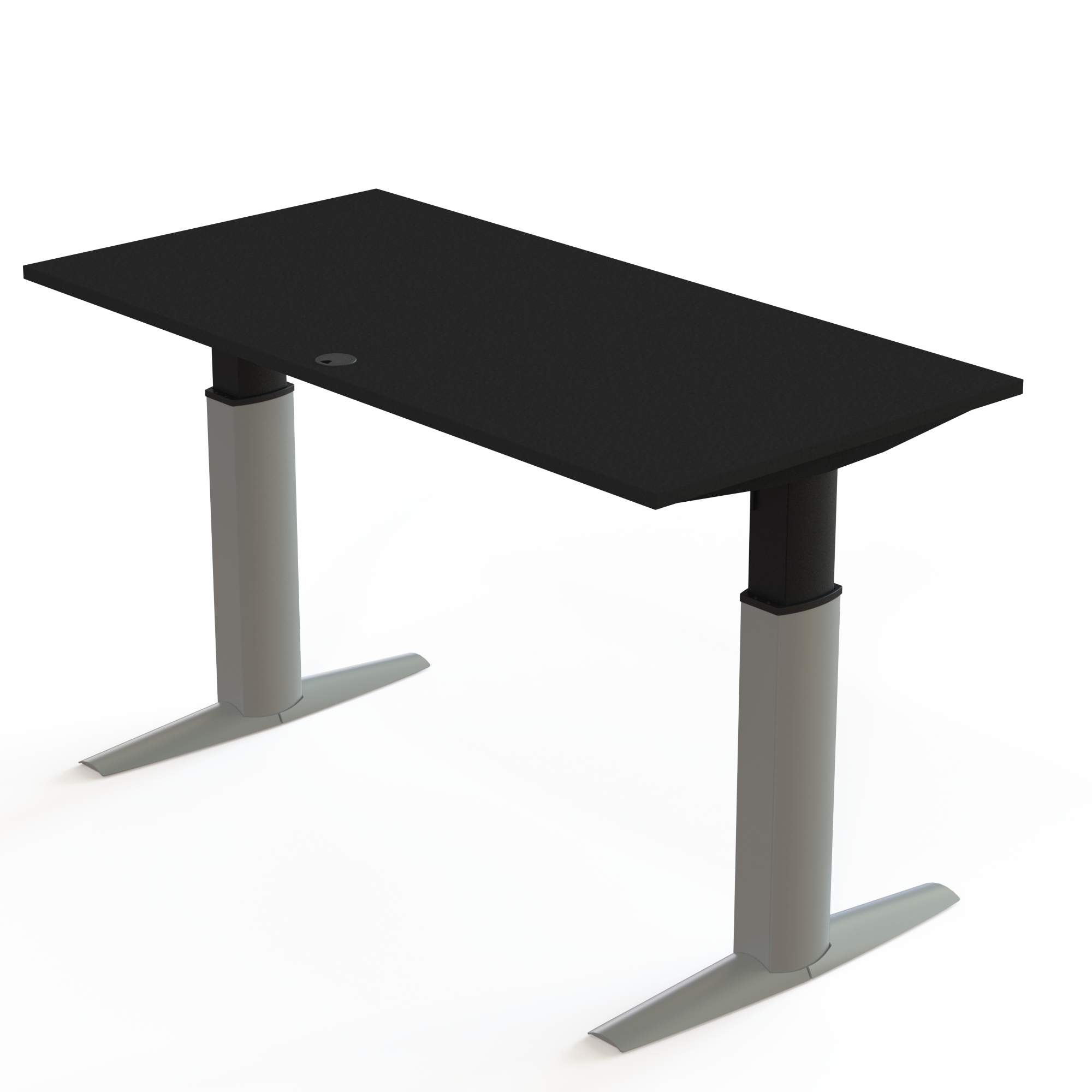 Electric Adjustable Desk | 160x80 cm | Black  with silver frame