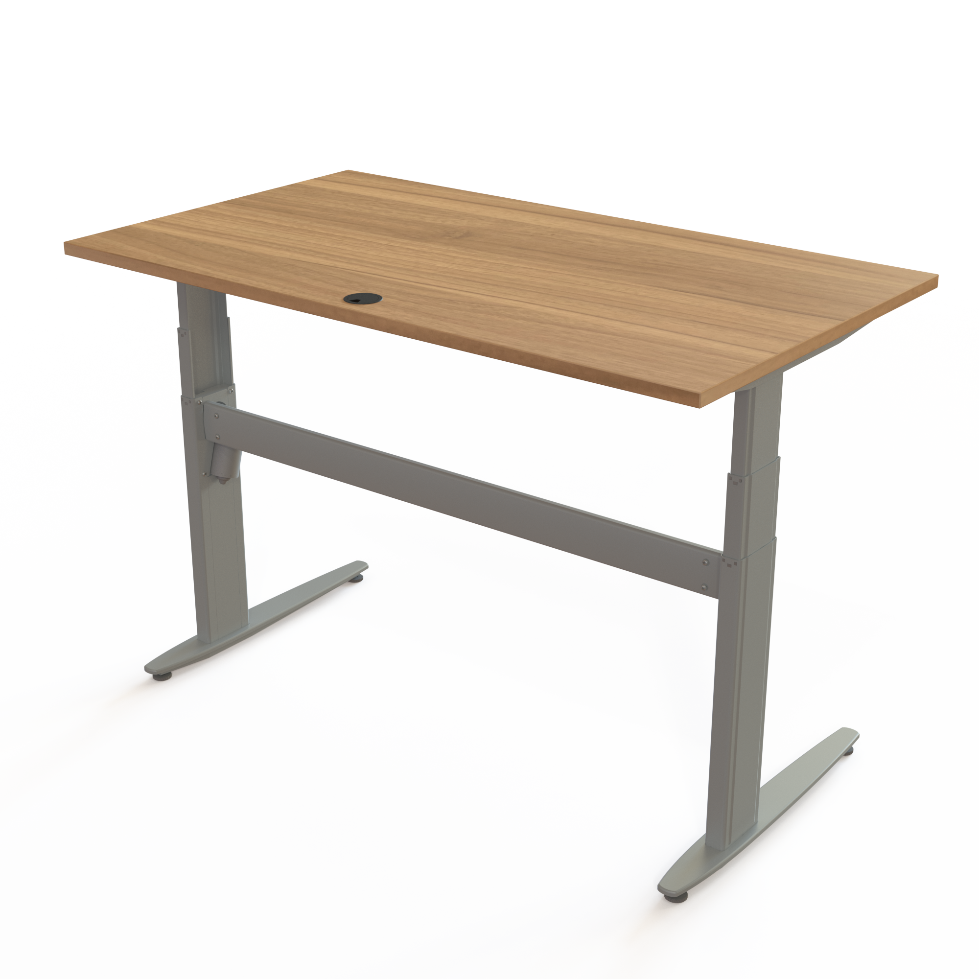 Electric Adjustable Desk | 140x80 cm | Walnut with silver frame