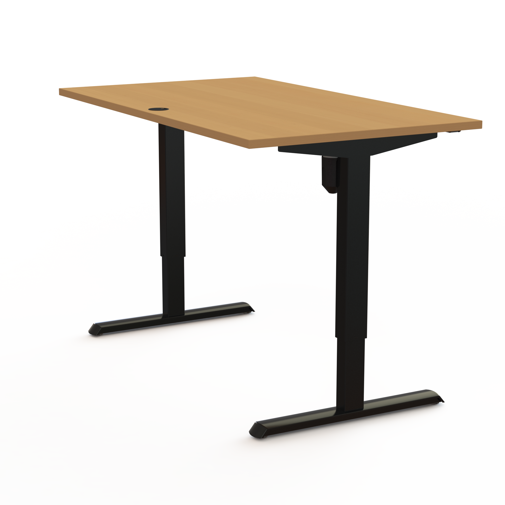 Electric Adjustable Desk | 140x80 cm | Beech with black frame