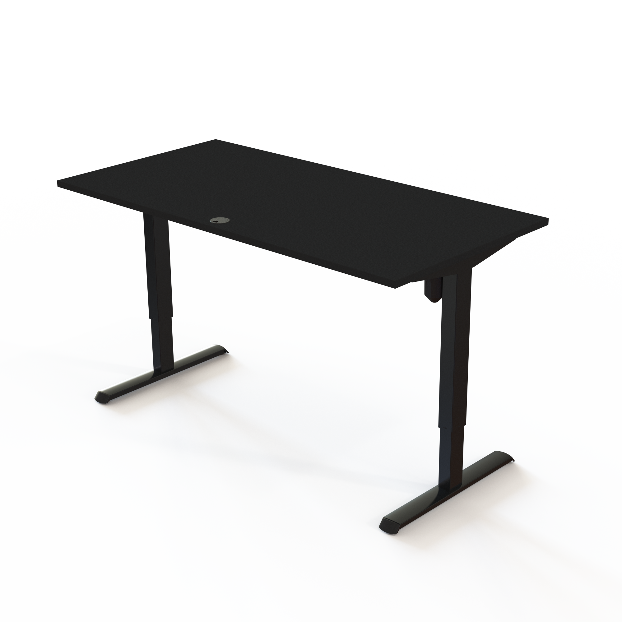 Electric Adjustable Desk | 160x80 cm | Black  with black frame