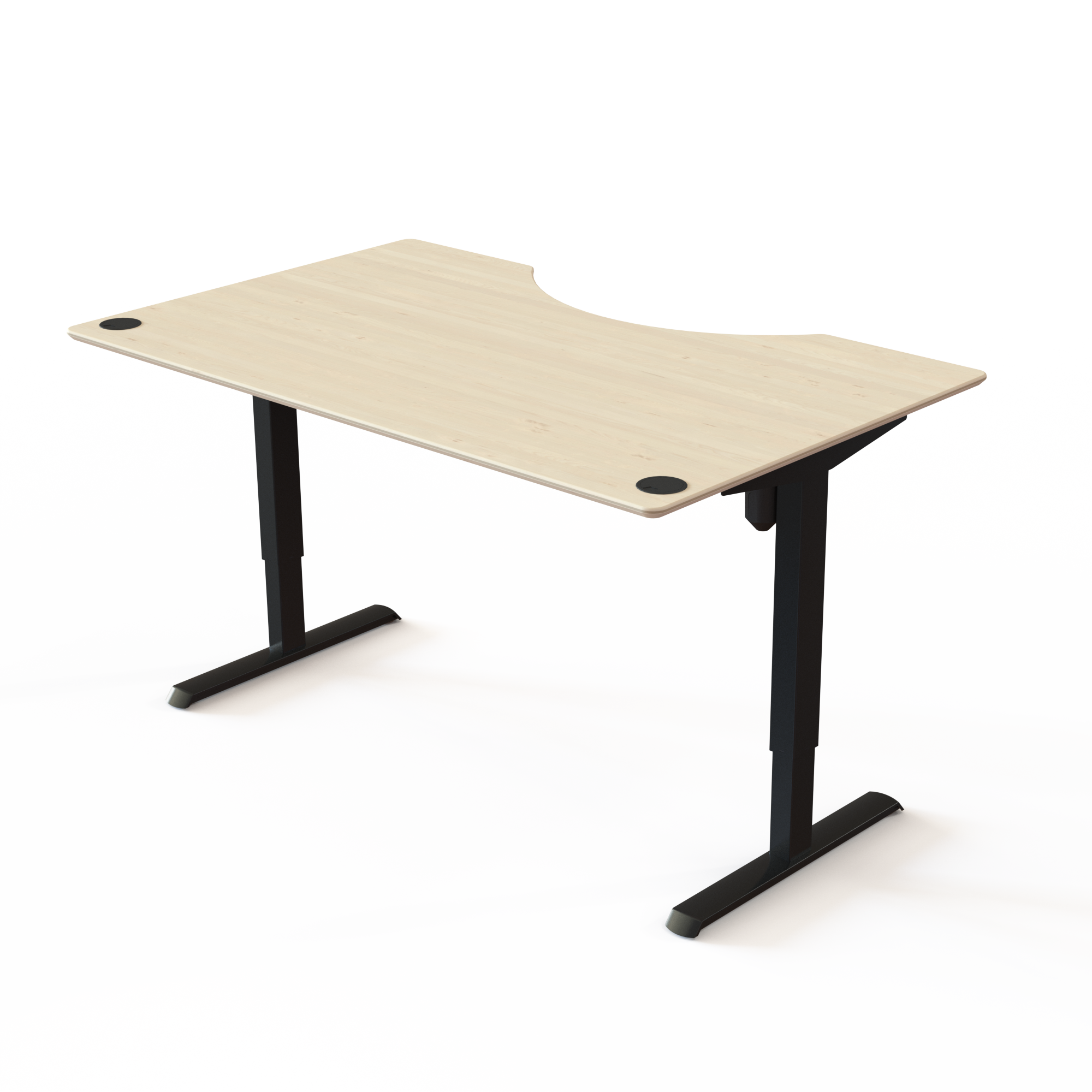 Electric Adjustable Desk | 160x100 cm | Maple with black frame