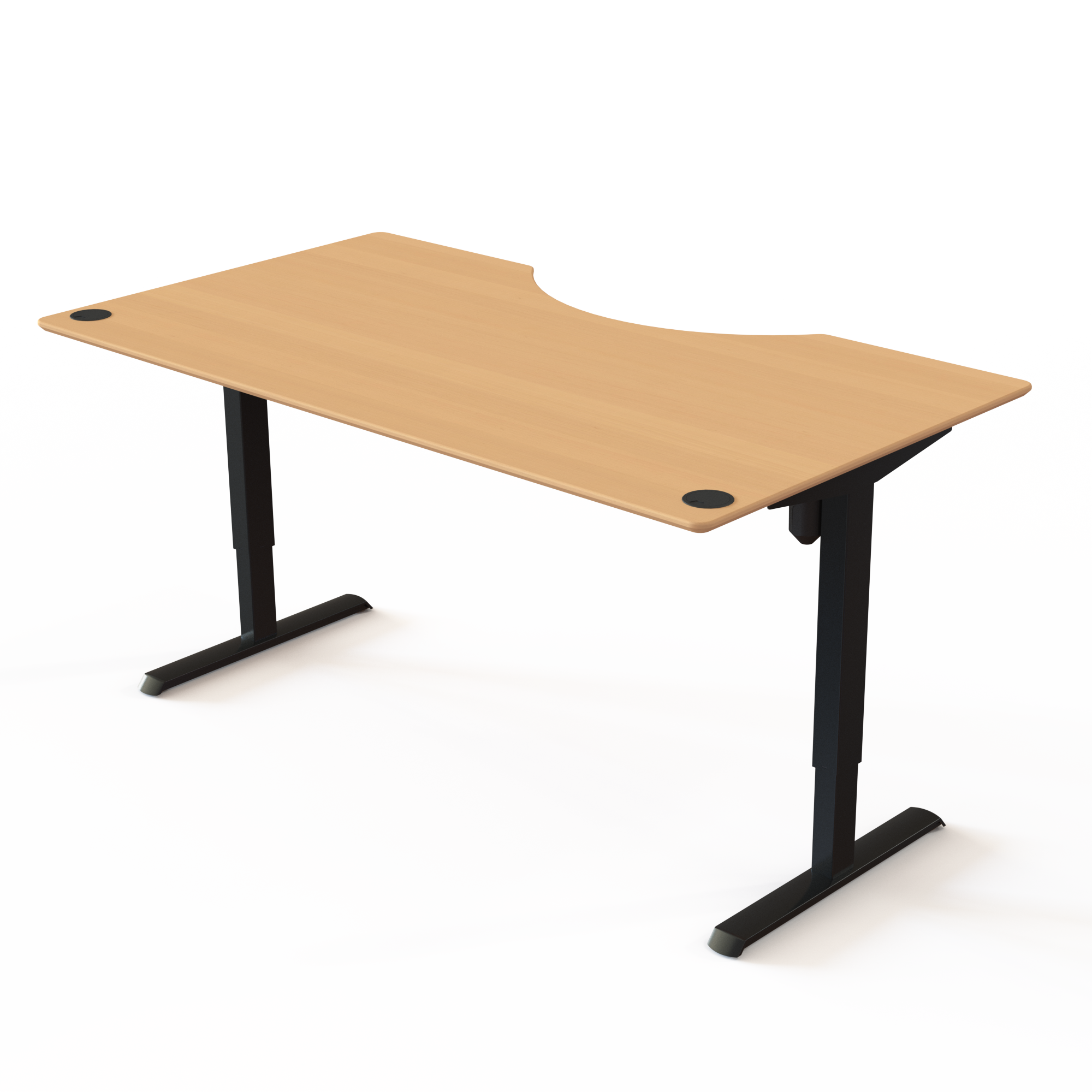 Electric Adjustable Desk | 180x100 cm | Beech with black frame