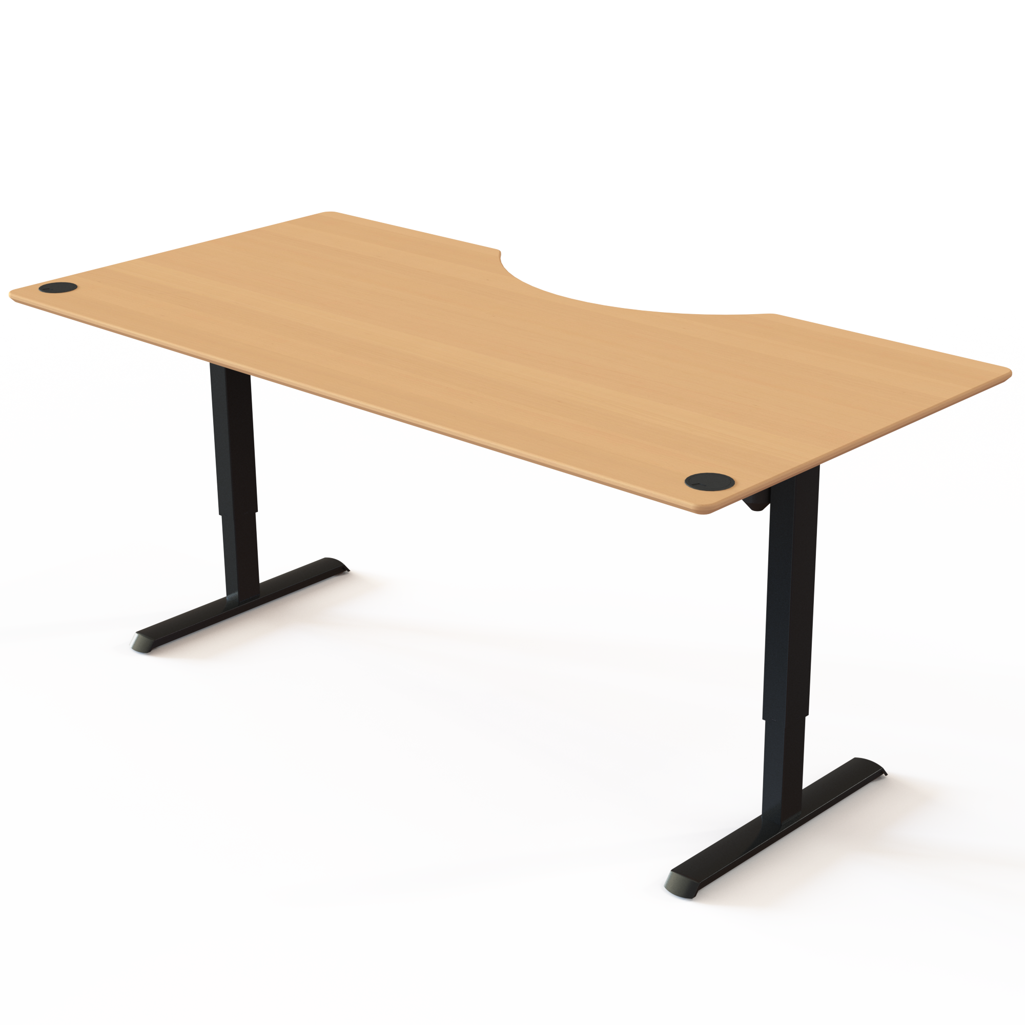 Electric Adjustable Desk | 200x100 cm | Beech with black frame