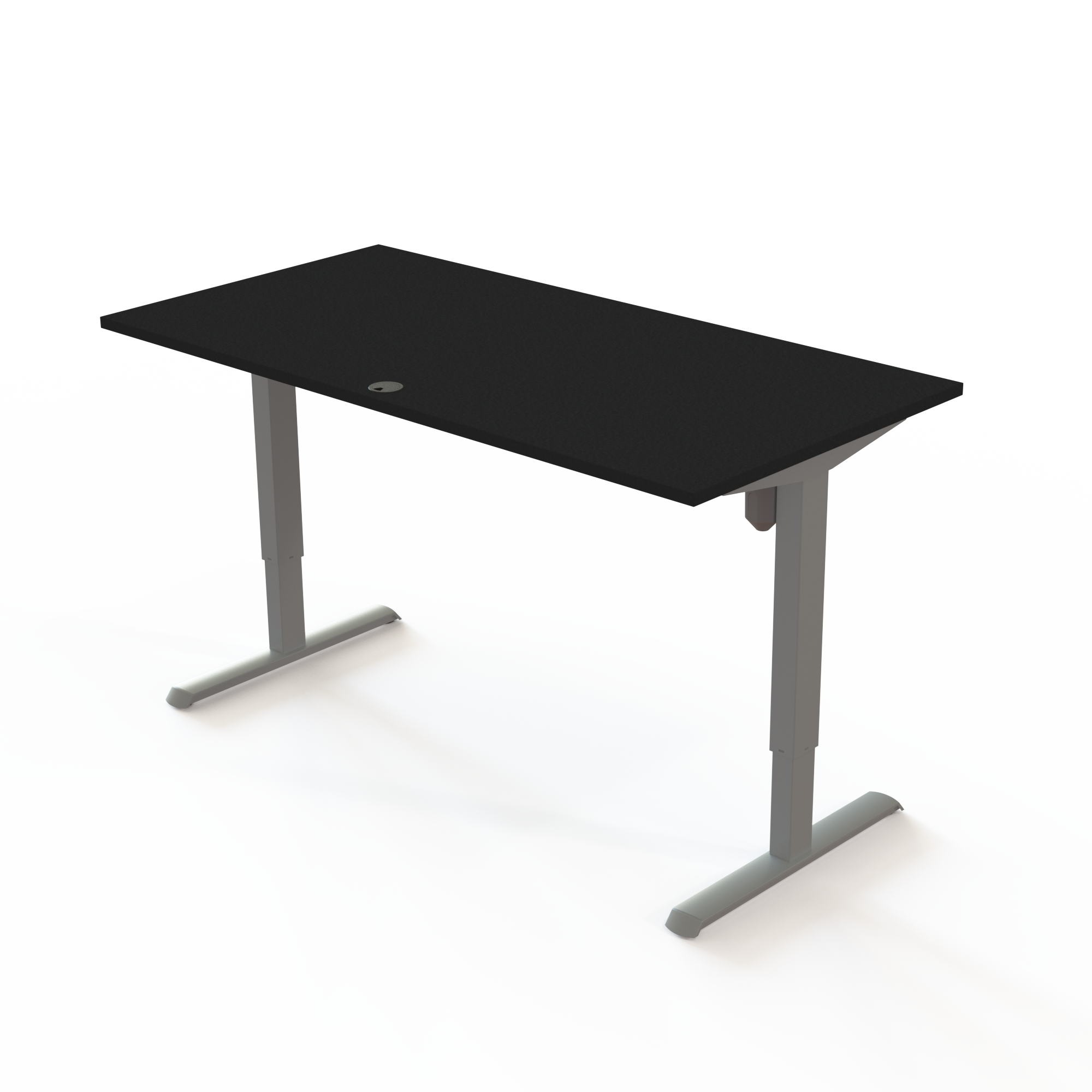 Electric Adjustable Desk | 160x80 cm | Black  with silver frame