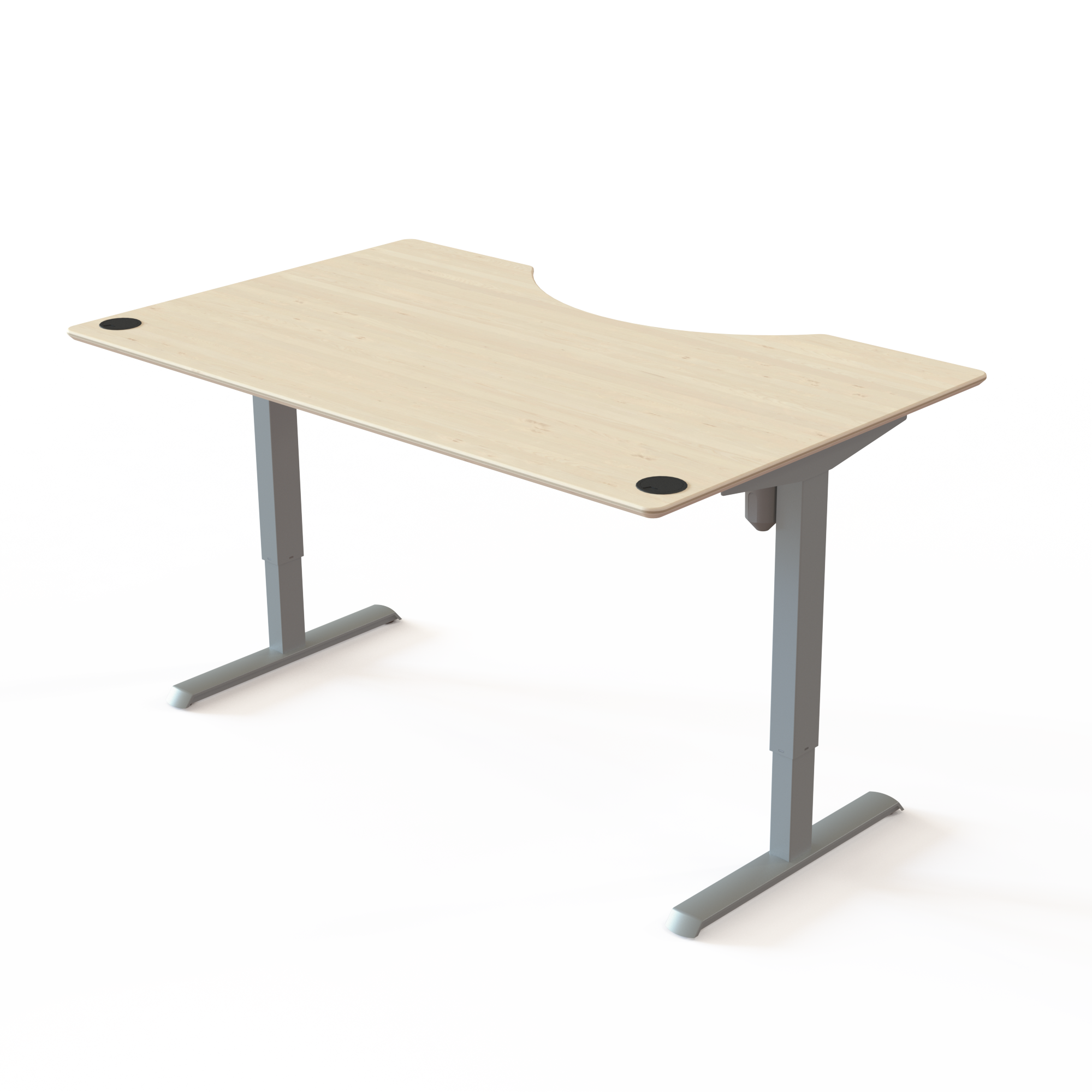 Electric Adjustable Desk | 160x100 cm | Maple with silver frame