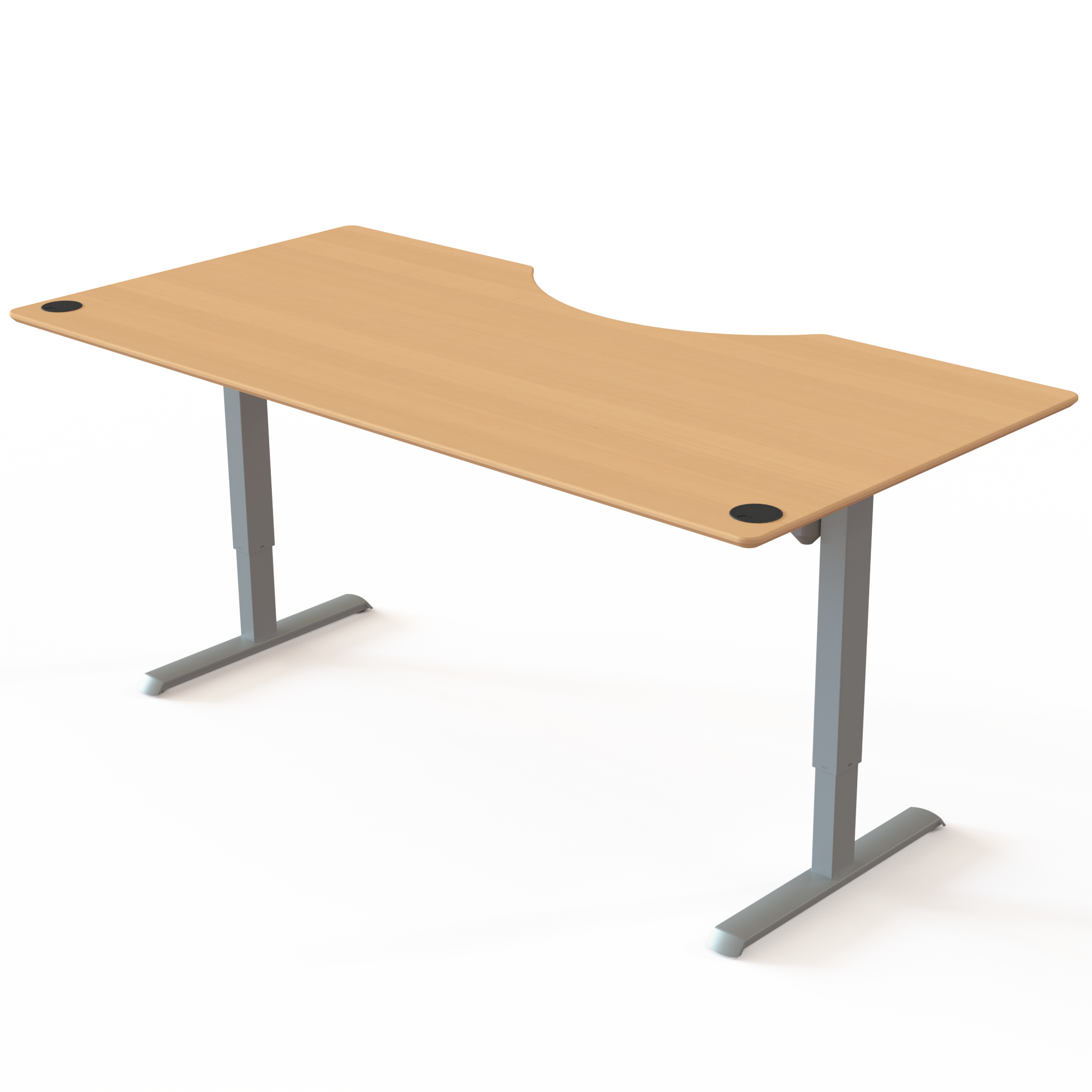 Electric Adjustable Desk | 200x100 cm | Beech with silver frame