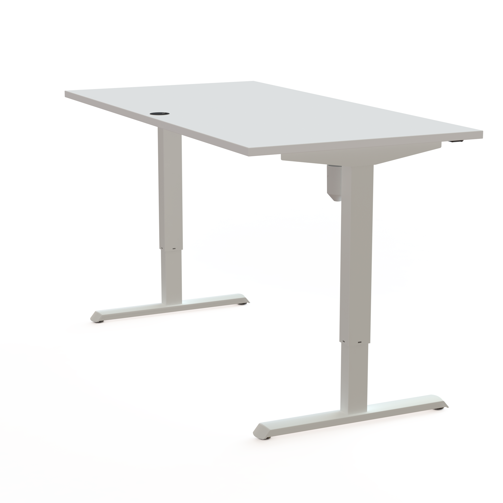 Electric Adjustable Desk | 160x80 cm | White with white frame