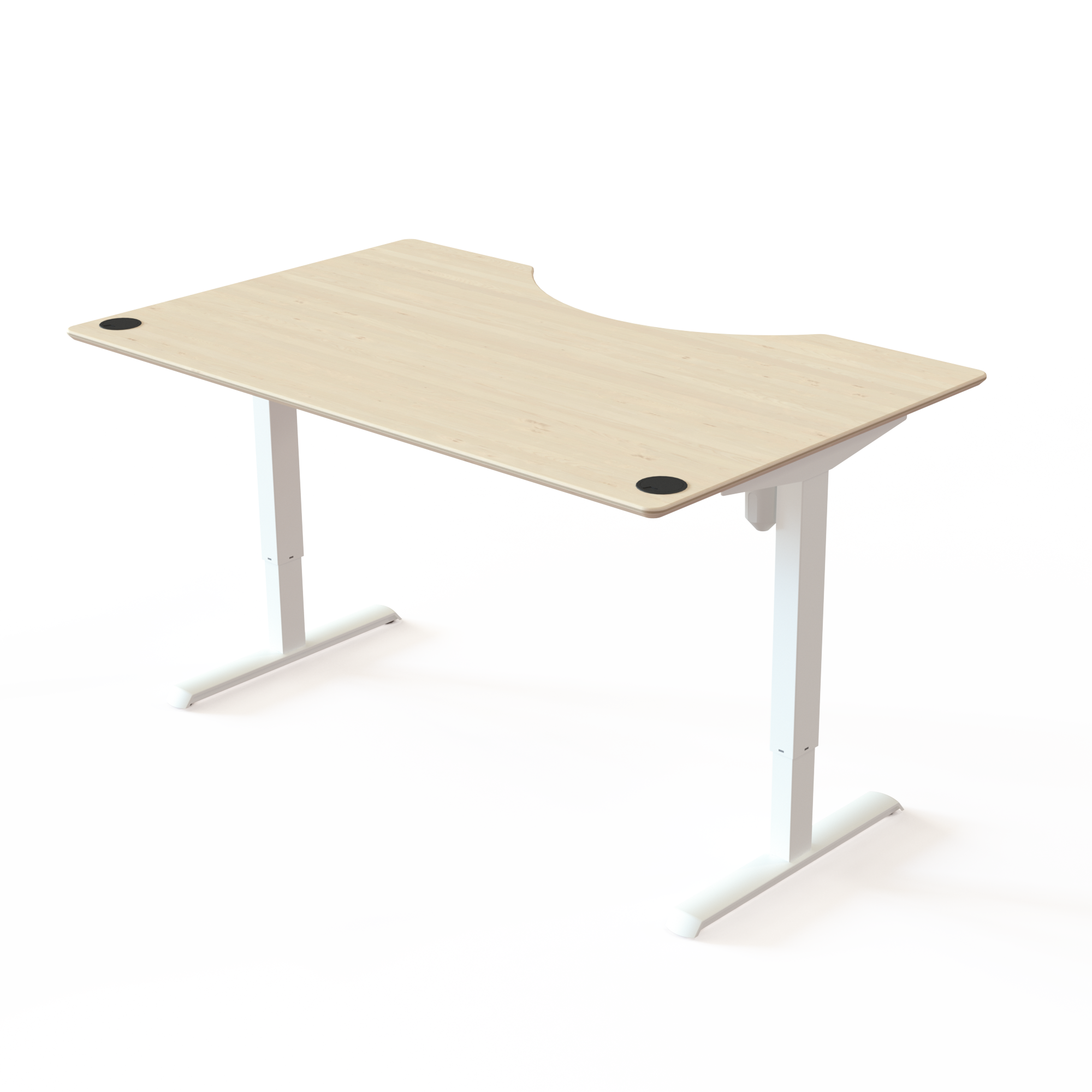 Electric Adjustable Desk | 160x100 cm | Maple with white frame