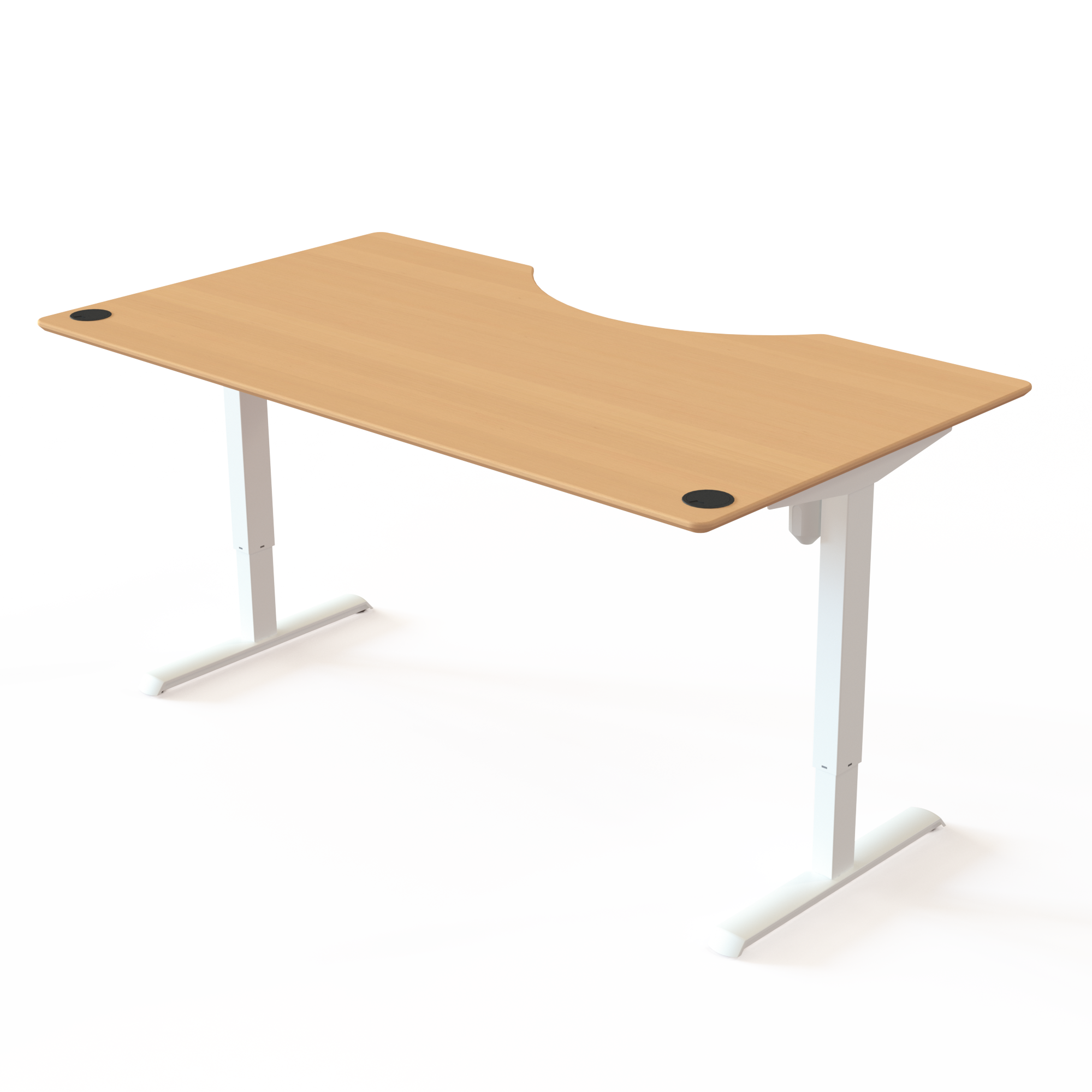Electric Adjustable Desk | 180x100 cm | Beech with white frame