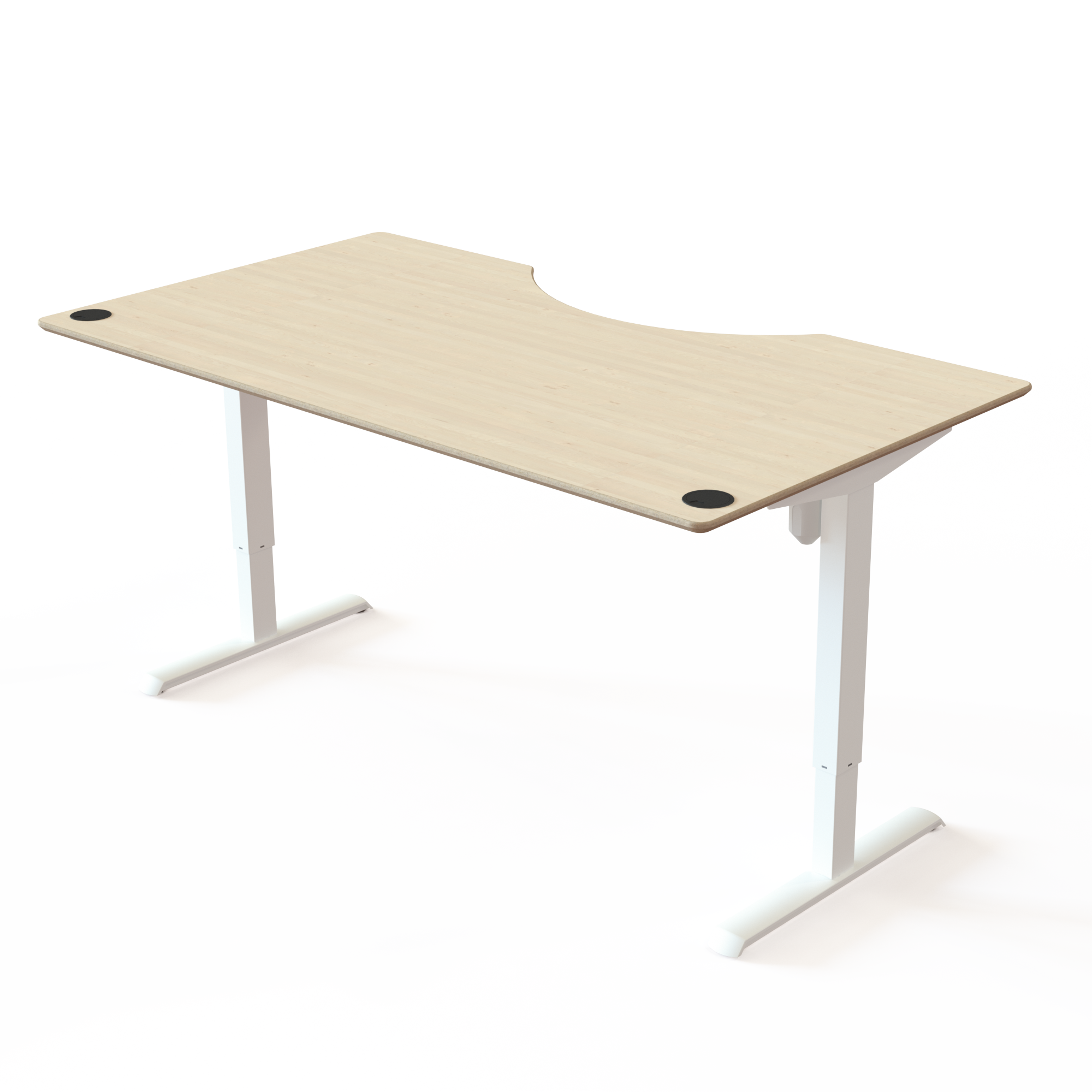 Electric Adjustable Desk | 180x100 cm | Maple with white frame