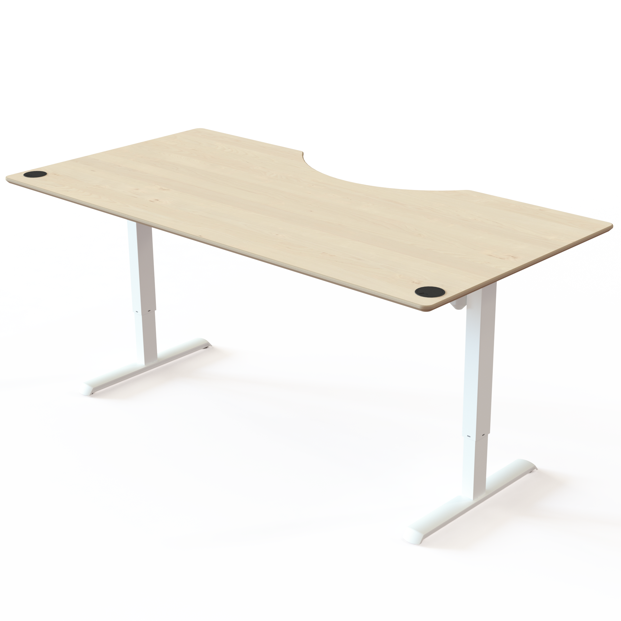 Electric Adjustable Desk | 200x100 cm | Maple with white frame