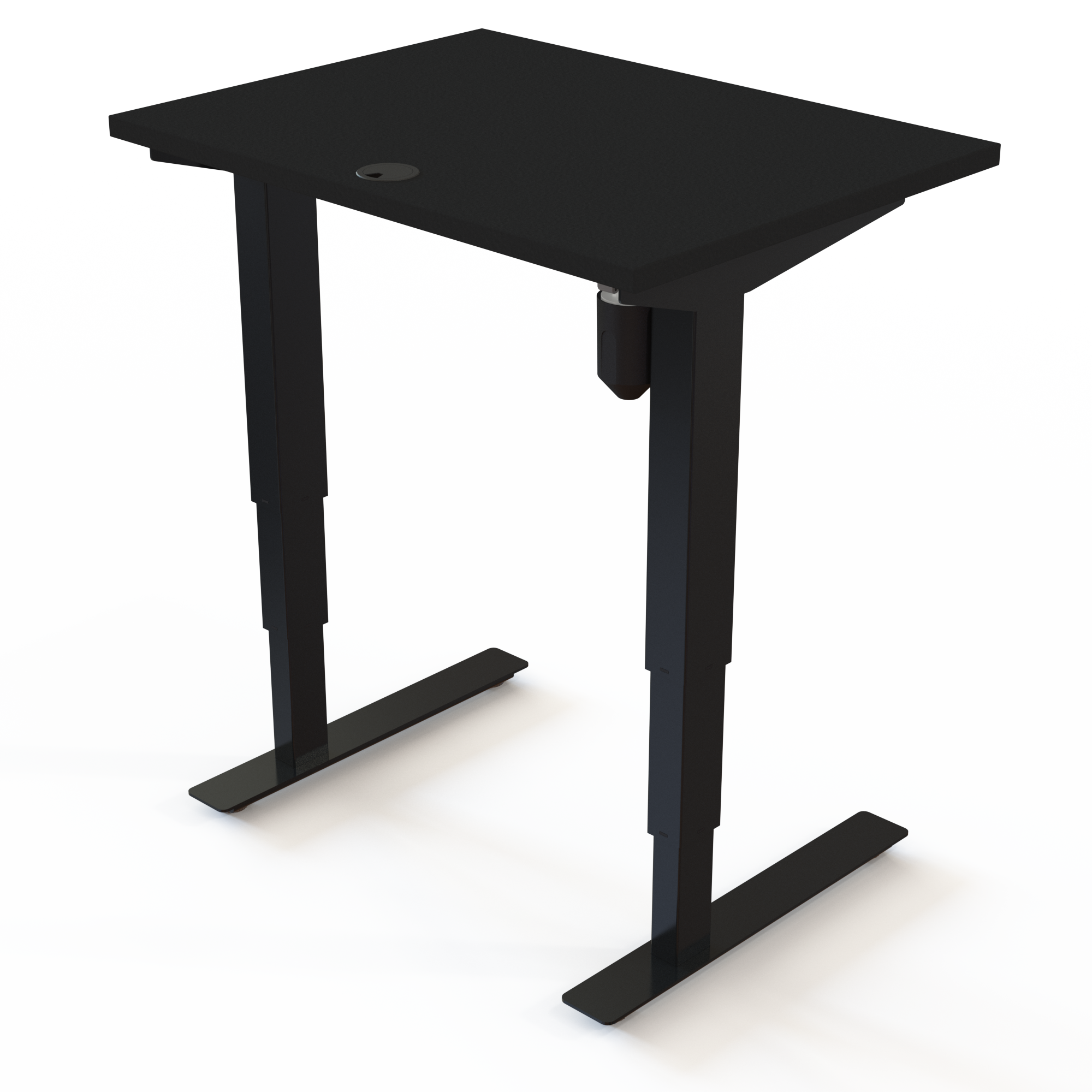 Electric Adjustable Desk | 80x60 cm | Black  with black frame