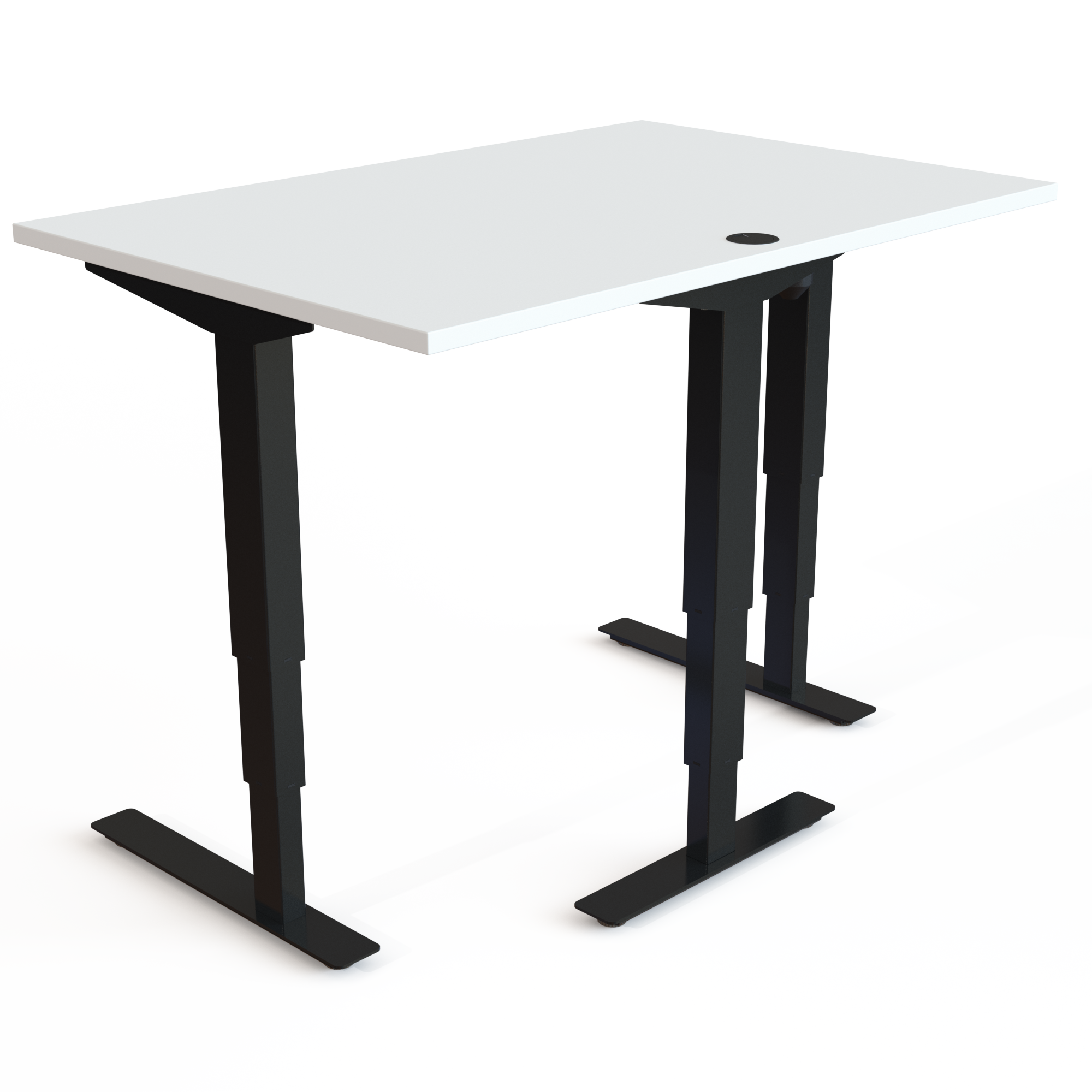 Electric Adjustable Desk | 120x80 cm | White with black frame