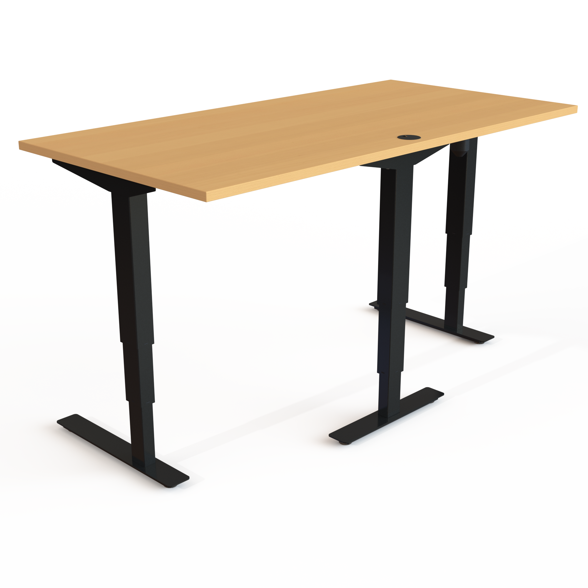 Electric Adjustable Desk | 160x80 cm | Beech with black frame