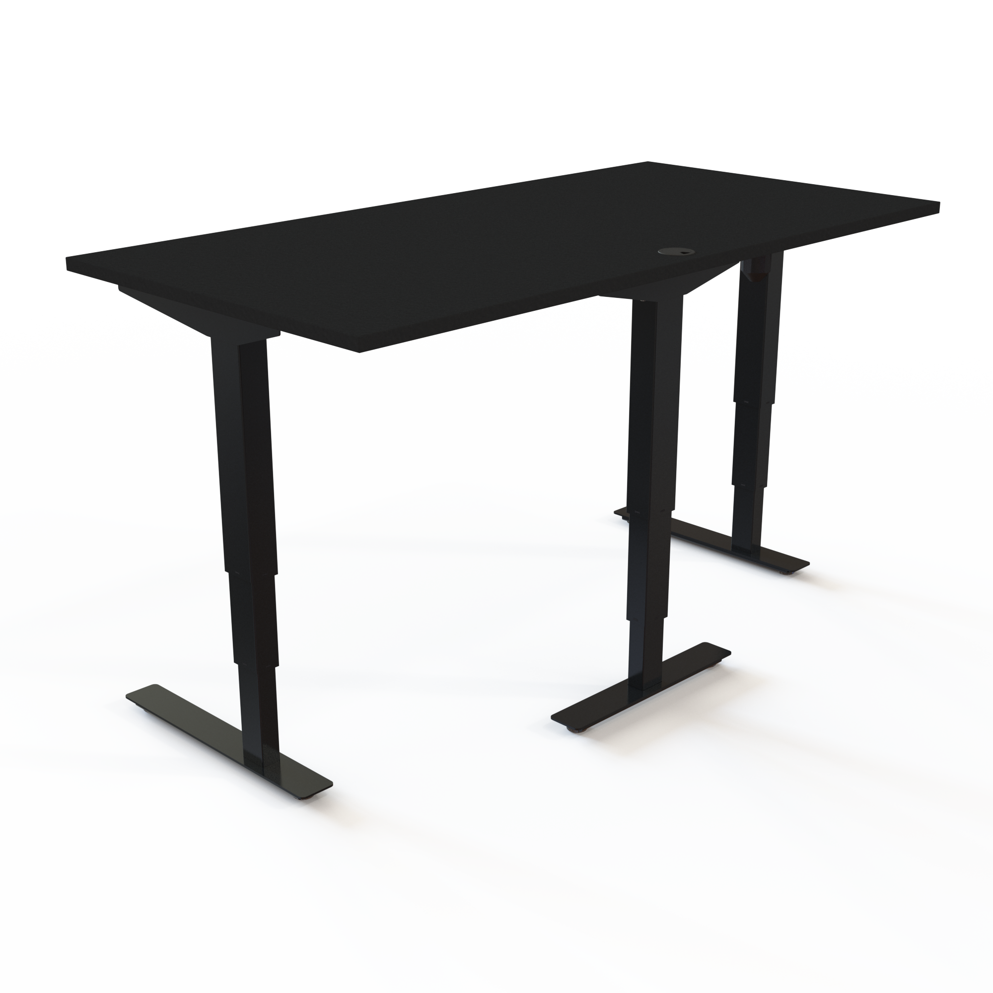 Electric Adjustable Desk | 160x80 cm | Black  with black frame