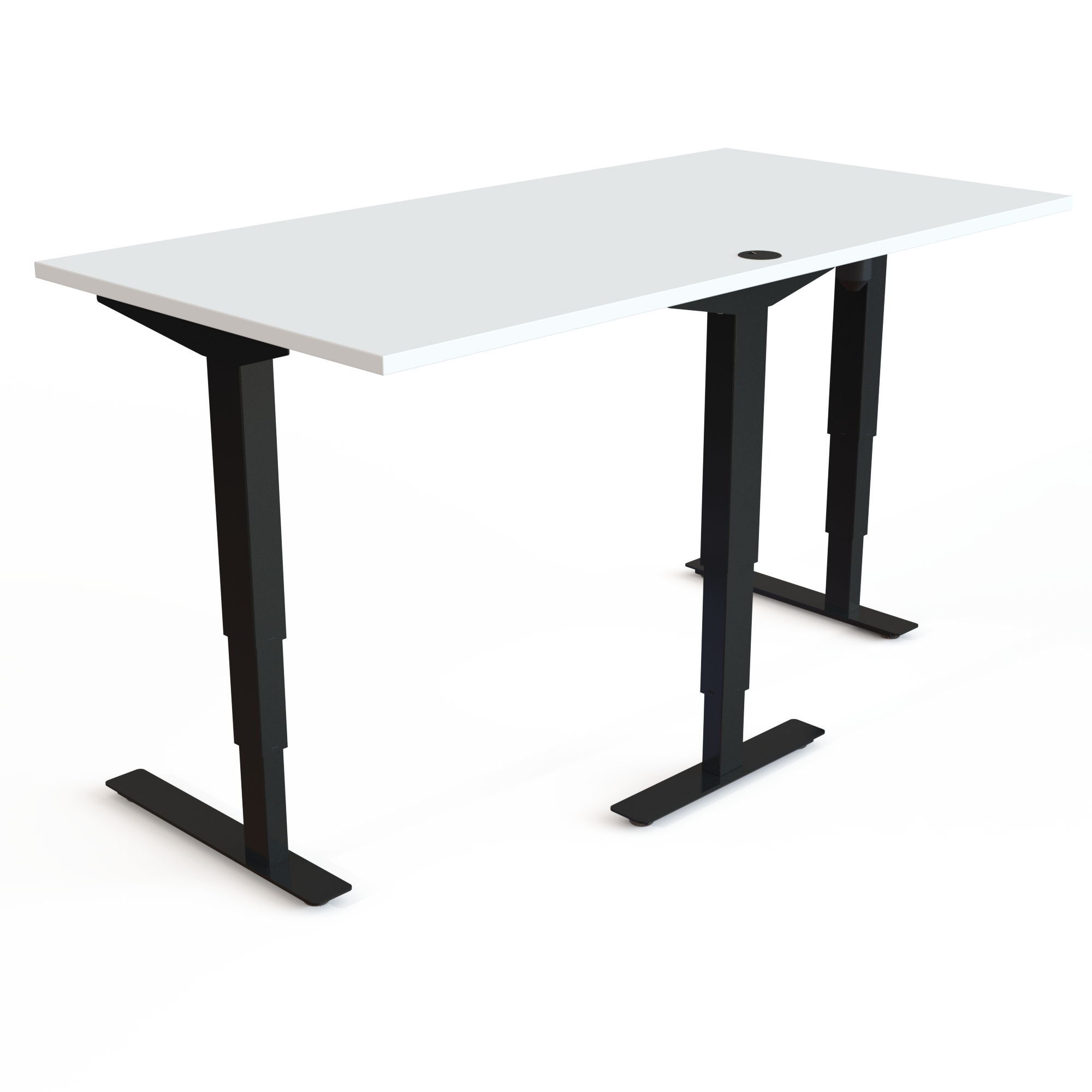 Electric Adjustable Desk | 160x80 cm | White with black frame