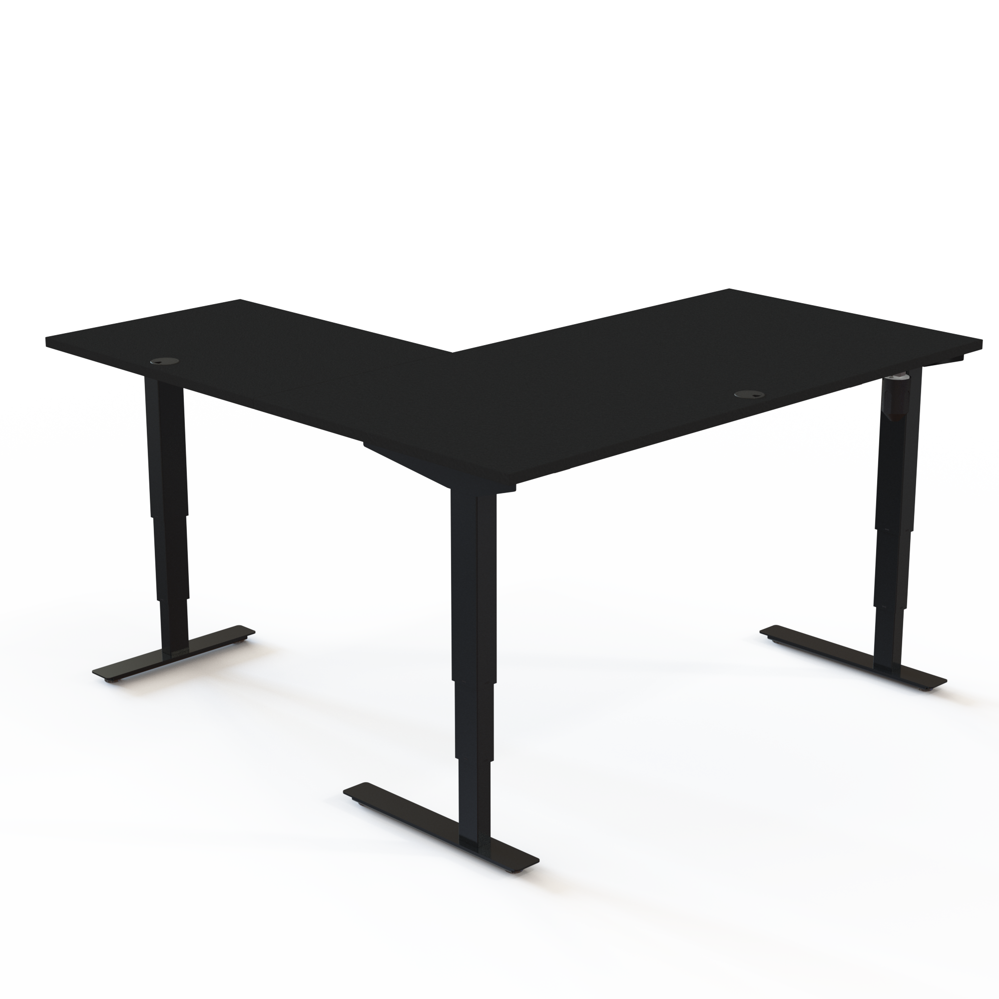 Electric Adjustable Desk | 160x160 cm | Black  with black frame