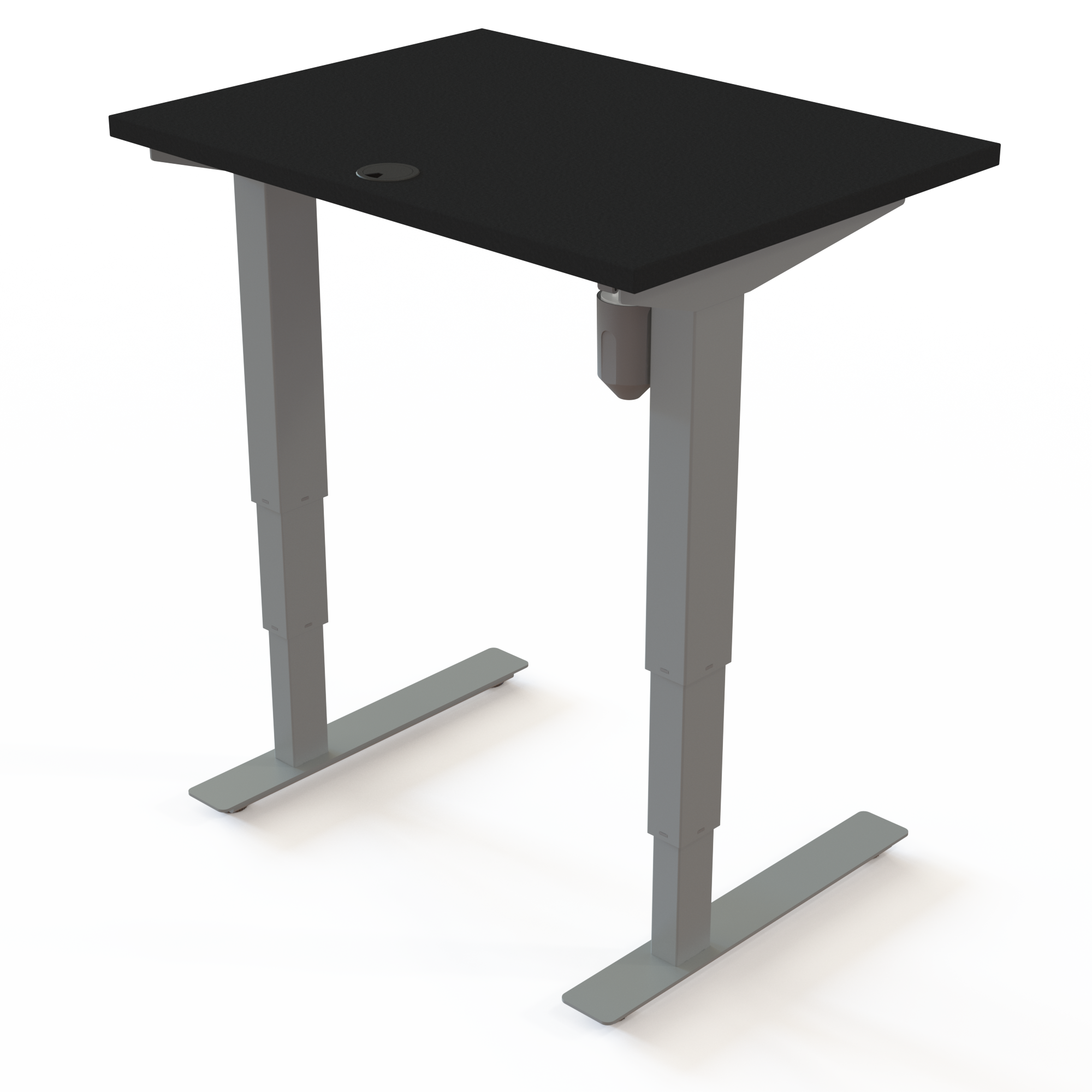 Electric Adjustable Desk | 80x60 cm | Black  with silver frame