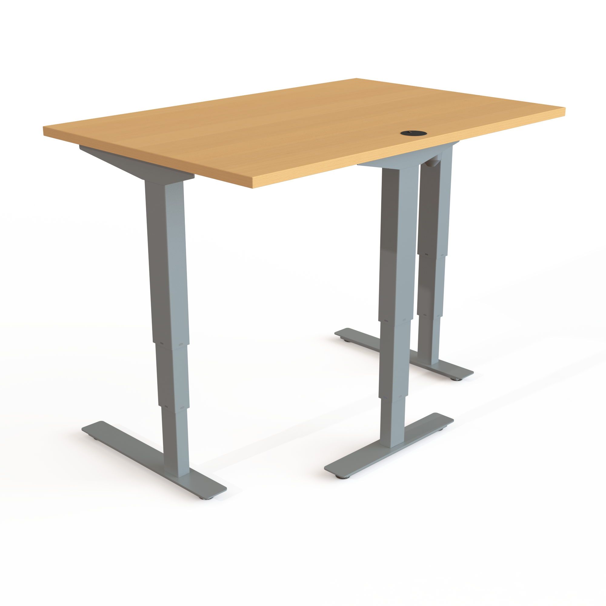 Electric Adjustable Desk | 120x80 cm | Beech with silver frame