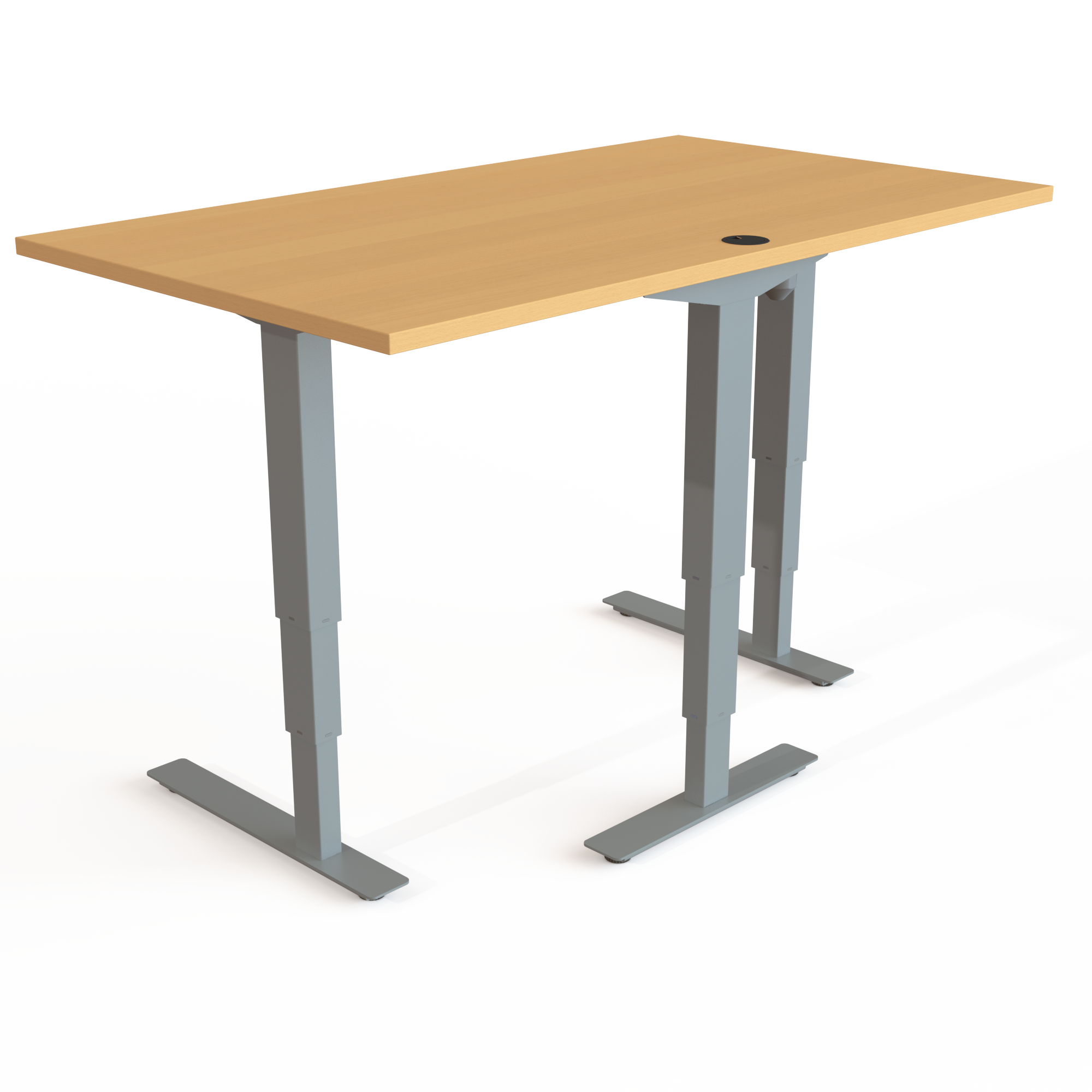 Electric Adjustable Desk | 140x80 cm | Beech with silver frame