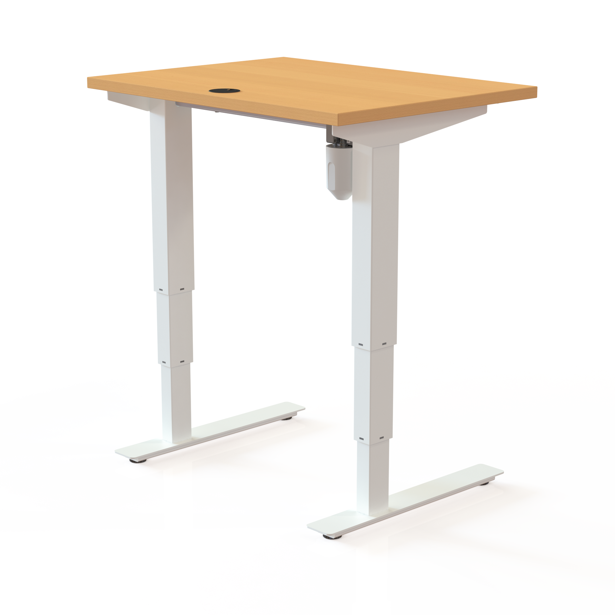 Electric Adjustable Desk | 80x60 cm | Beech with white frame