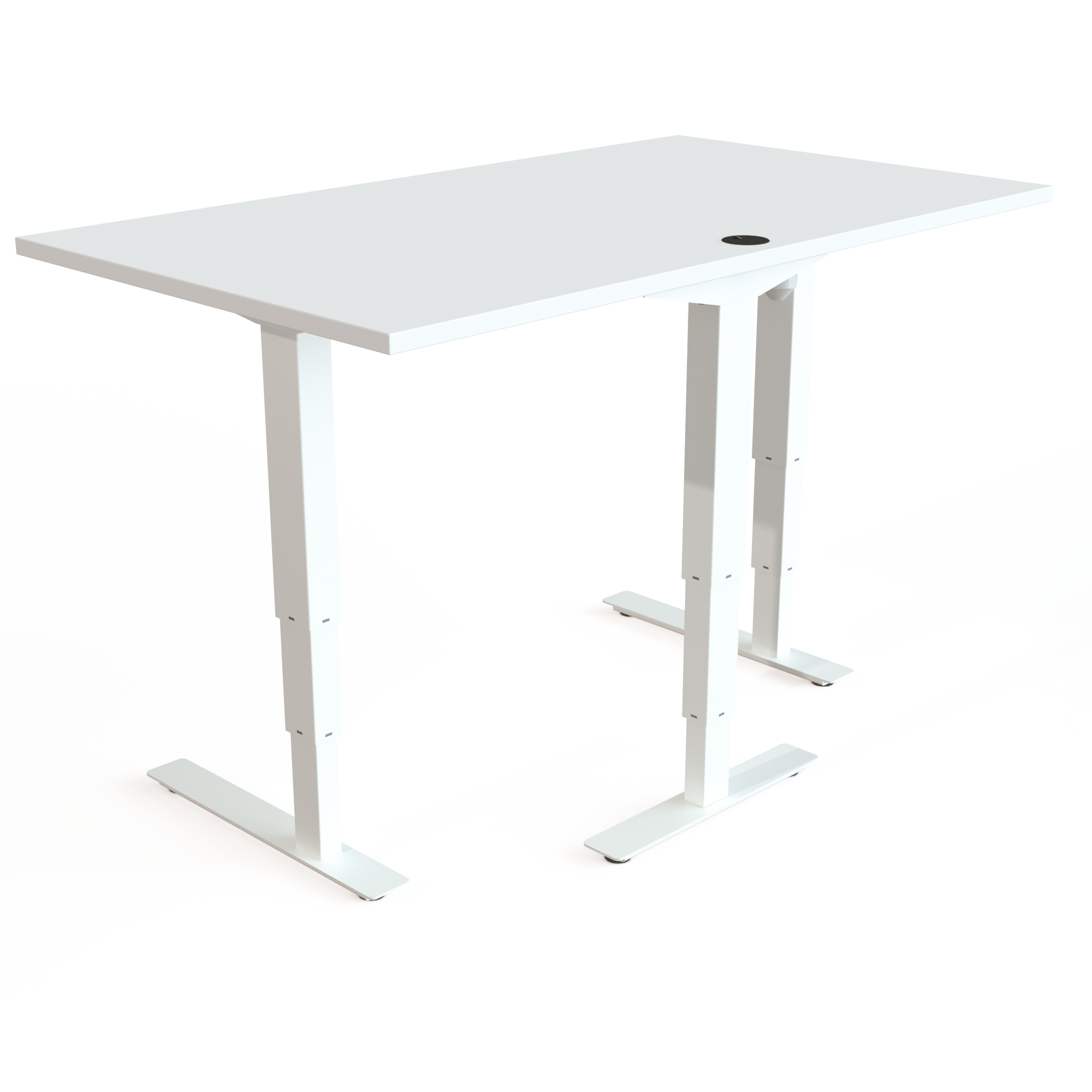 Electric Adjustable Desk | 140x80 cm | White with white frame