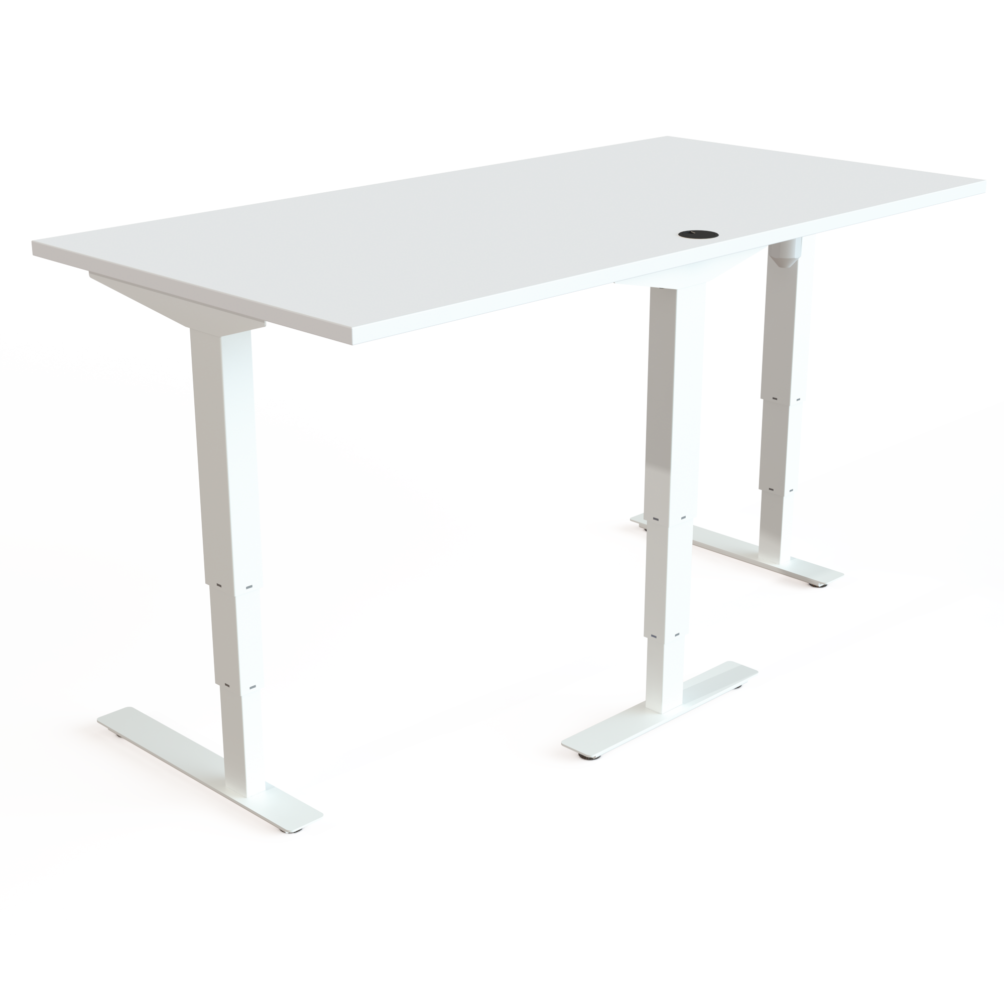 Electric Adjustable Desk | 160x80 cm | White with white frame