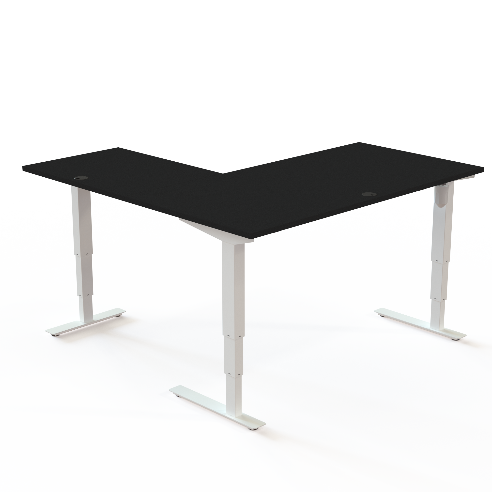 Electric Adjustable Desk | 160x160 cm | Black  with white frame