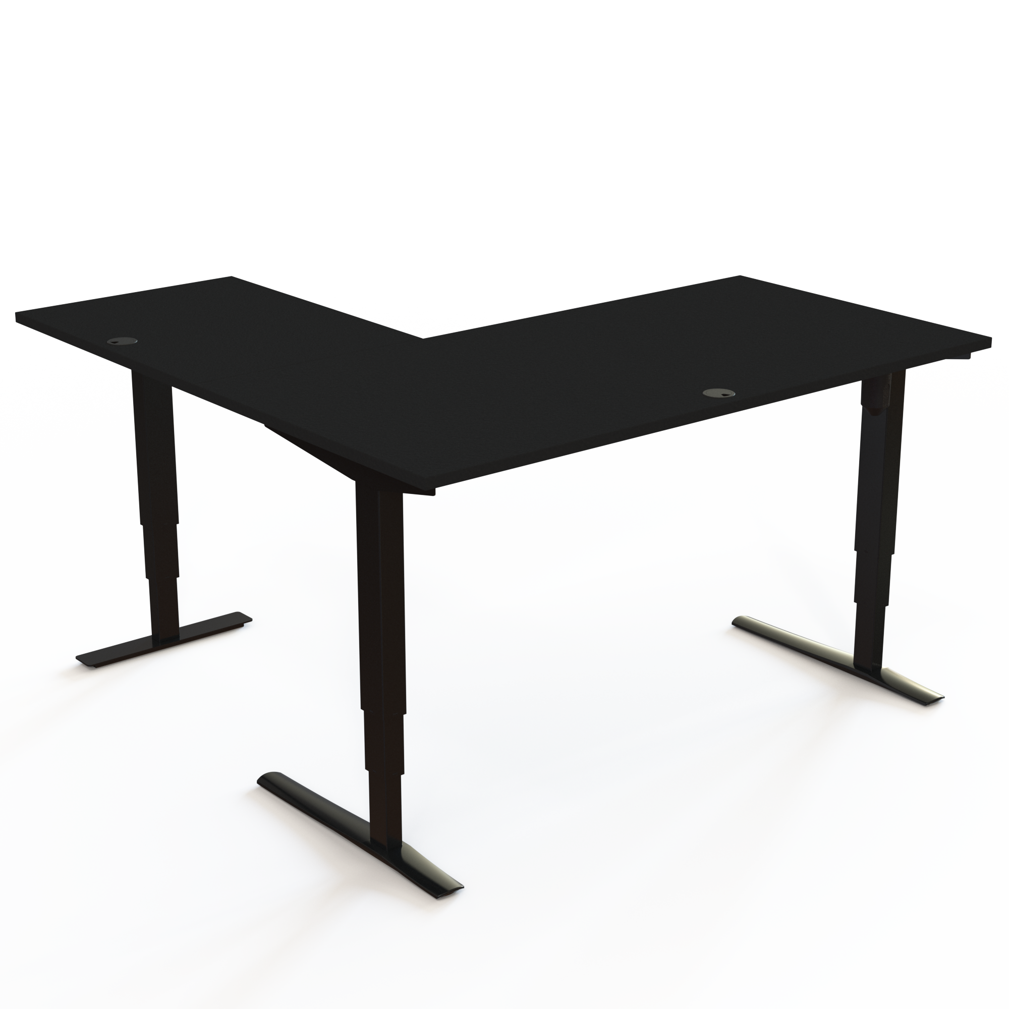 Electric Adjustable Desk | 160x160 cm | Black  with black frame