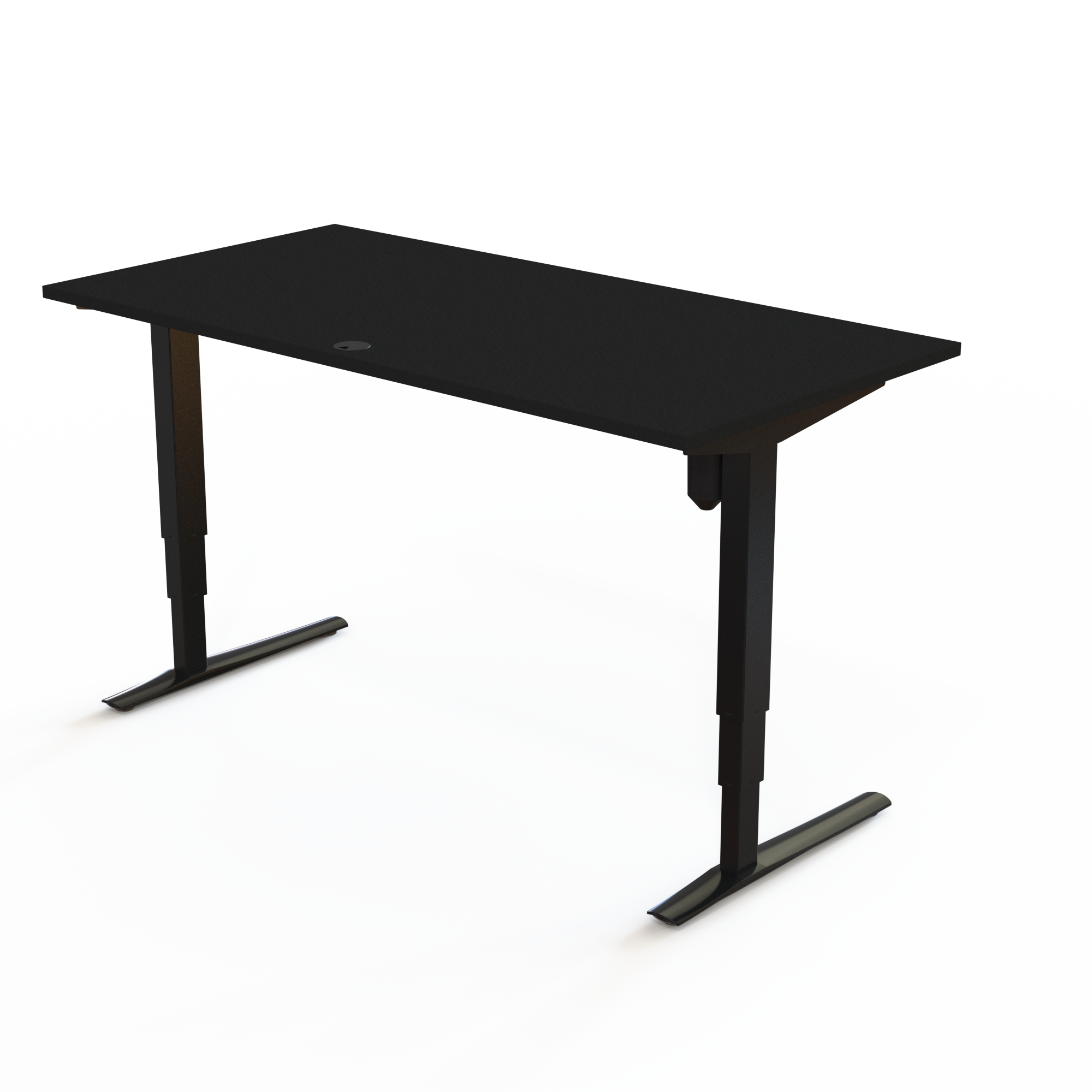 Electric Adjustable Desk | 160x80 cm | Black  with black frame