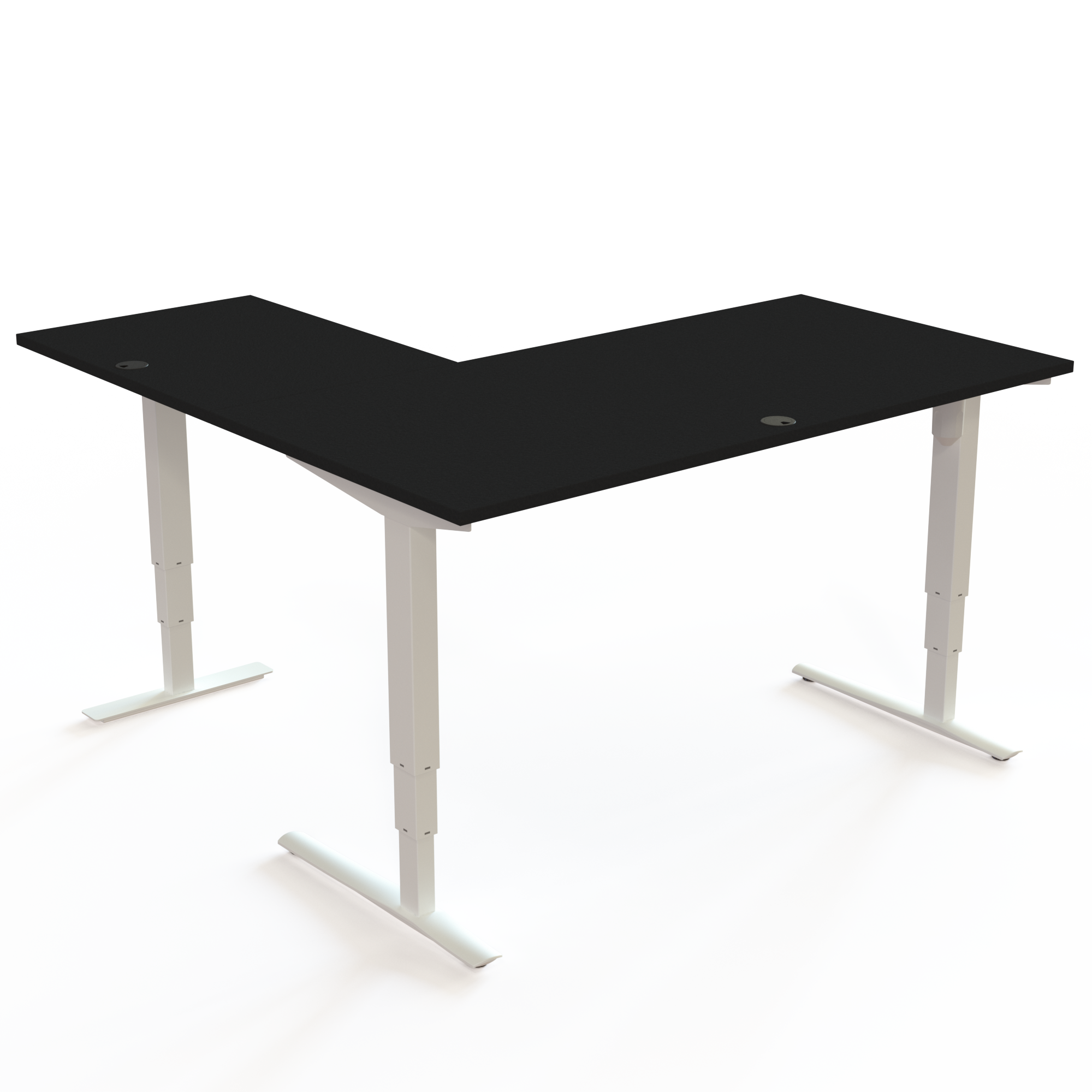 Electric Adjustable Desk | 160x160 cm | Black  with white frame