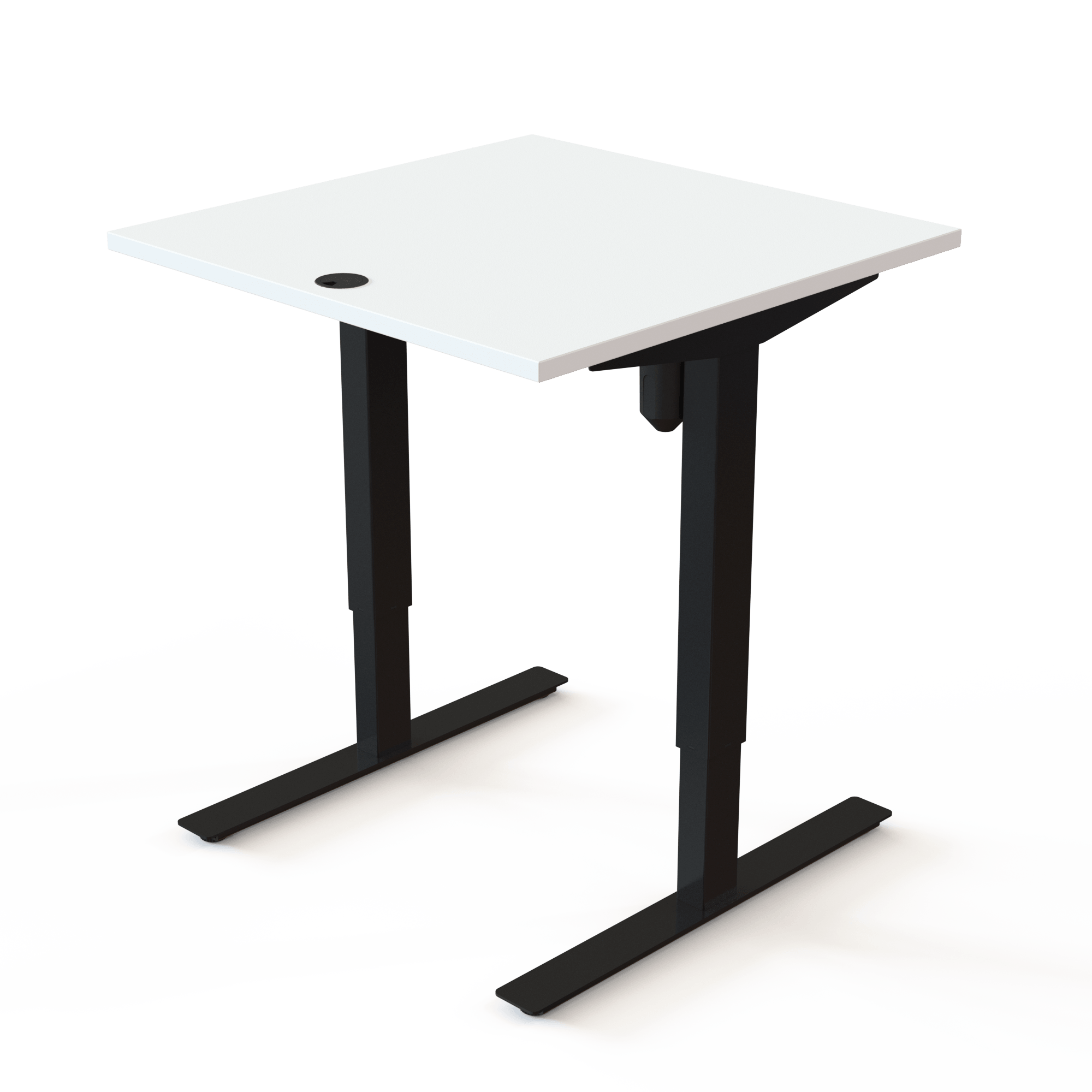 Height adjustable desk | 80x80 cm | White with black frame