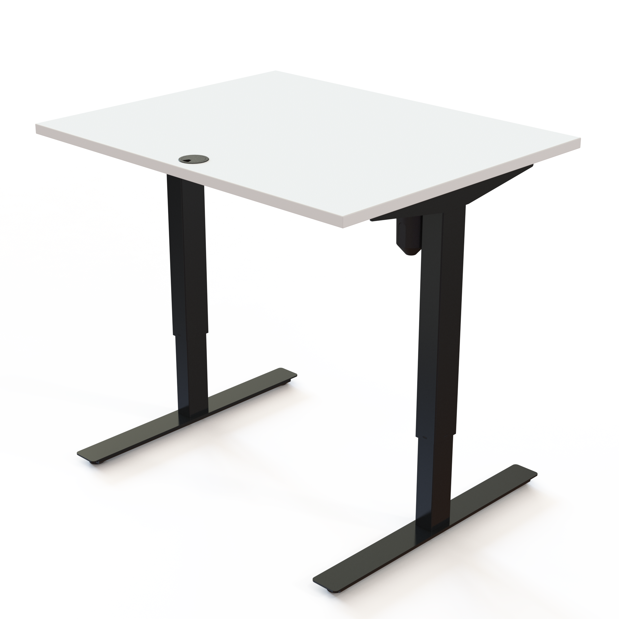 Height adjustable desk | 100x80 cm | White with black frame