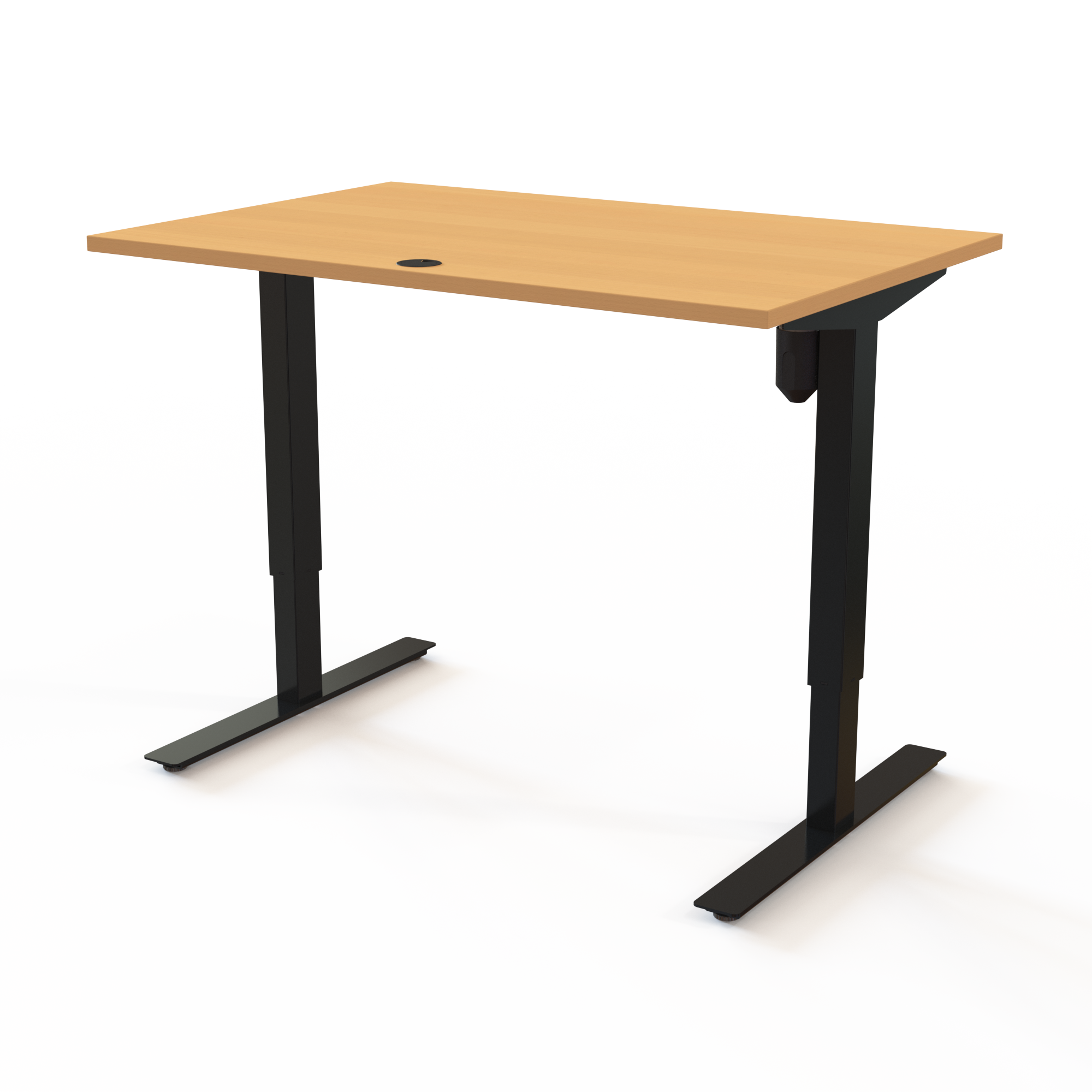 Electric Adjustable Desk | 120x80 cm | Beech with black frame