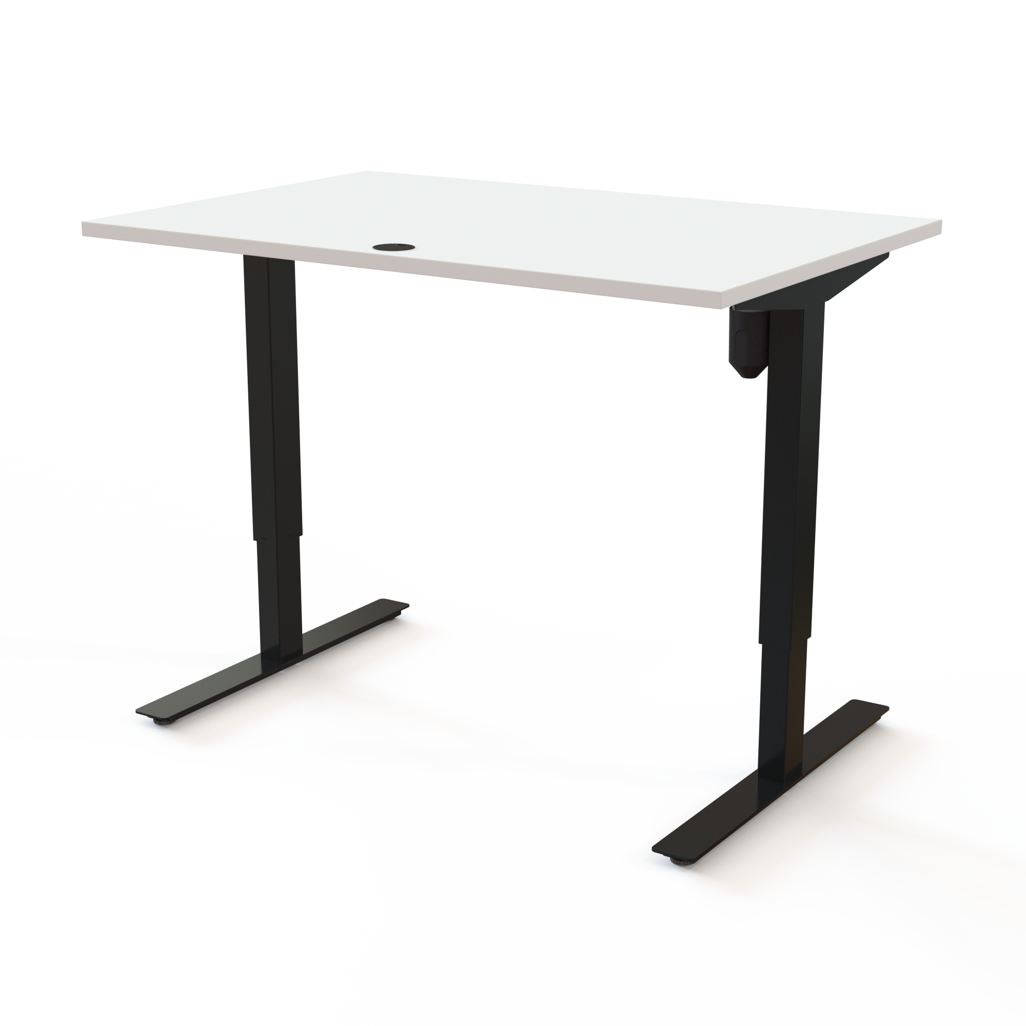 Electric Adjustable Desk | 120x80 cm | White with black frame
