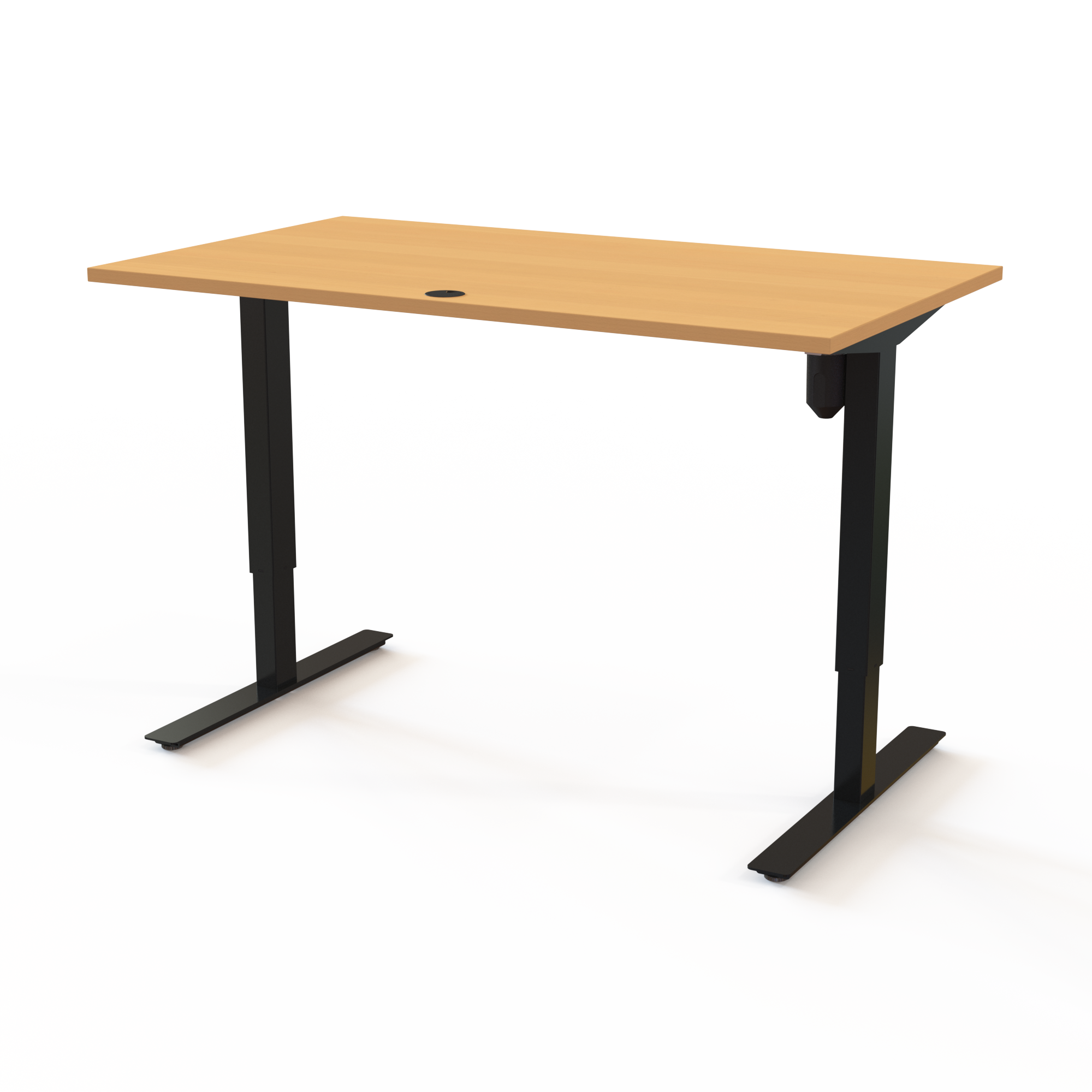 Electric Adjustable Desk | 140x80 cm | Beech with black frame