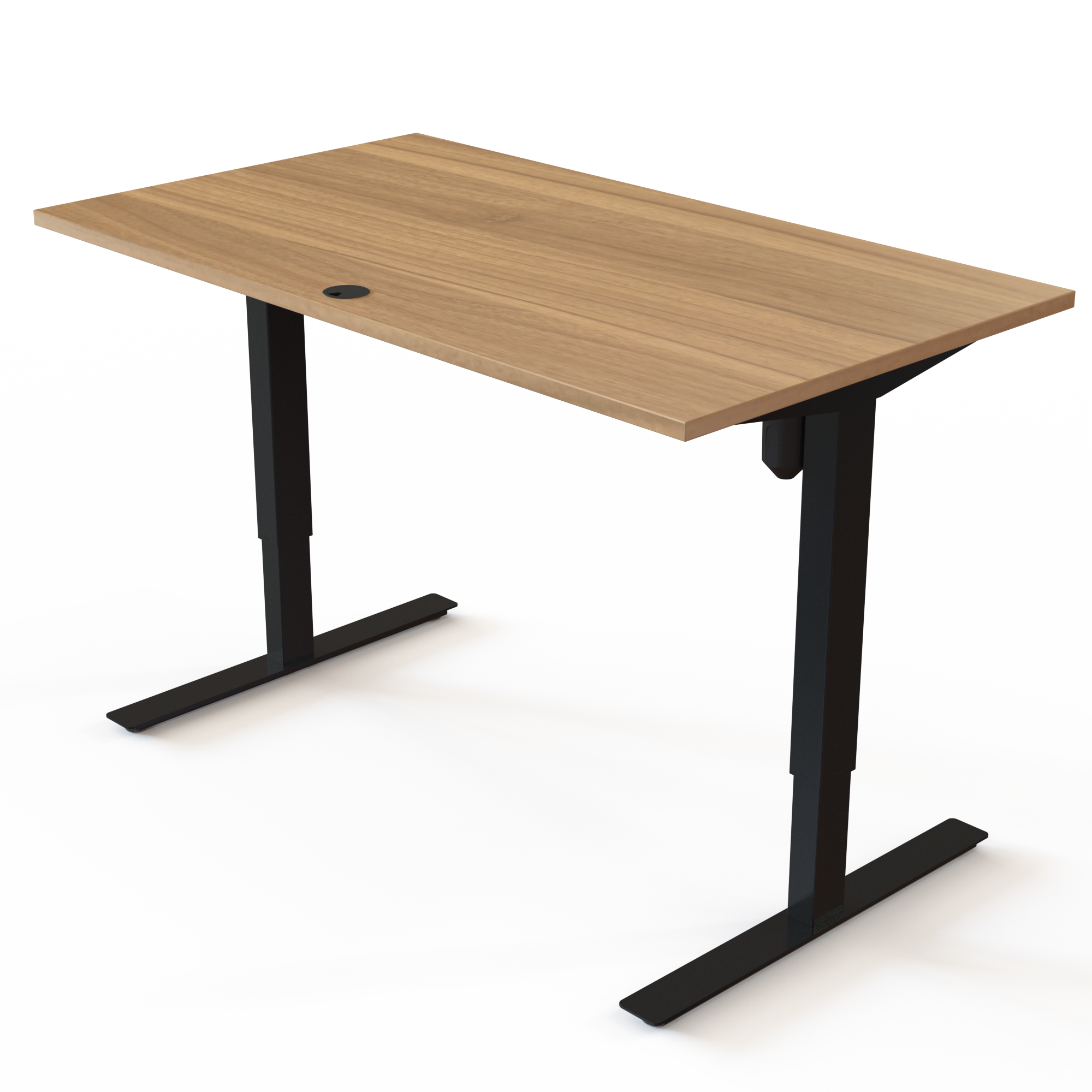 Electric Adjustable Desk | 140x80 cm | Walnut with black frame