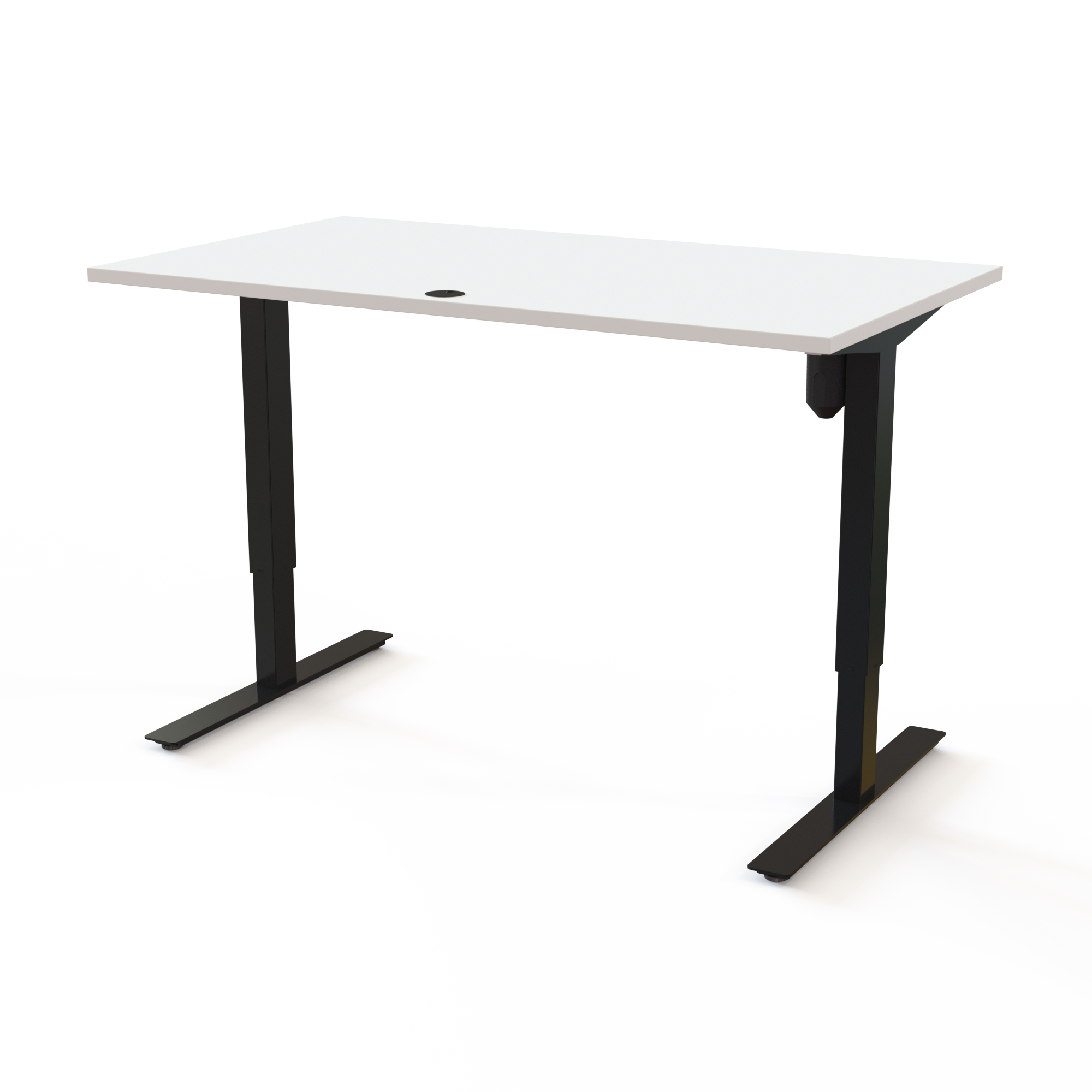 Electric Adjustable Desk | 140x80 cm | White with black frame