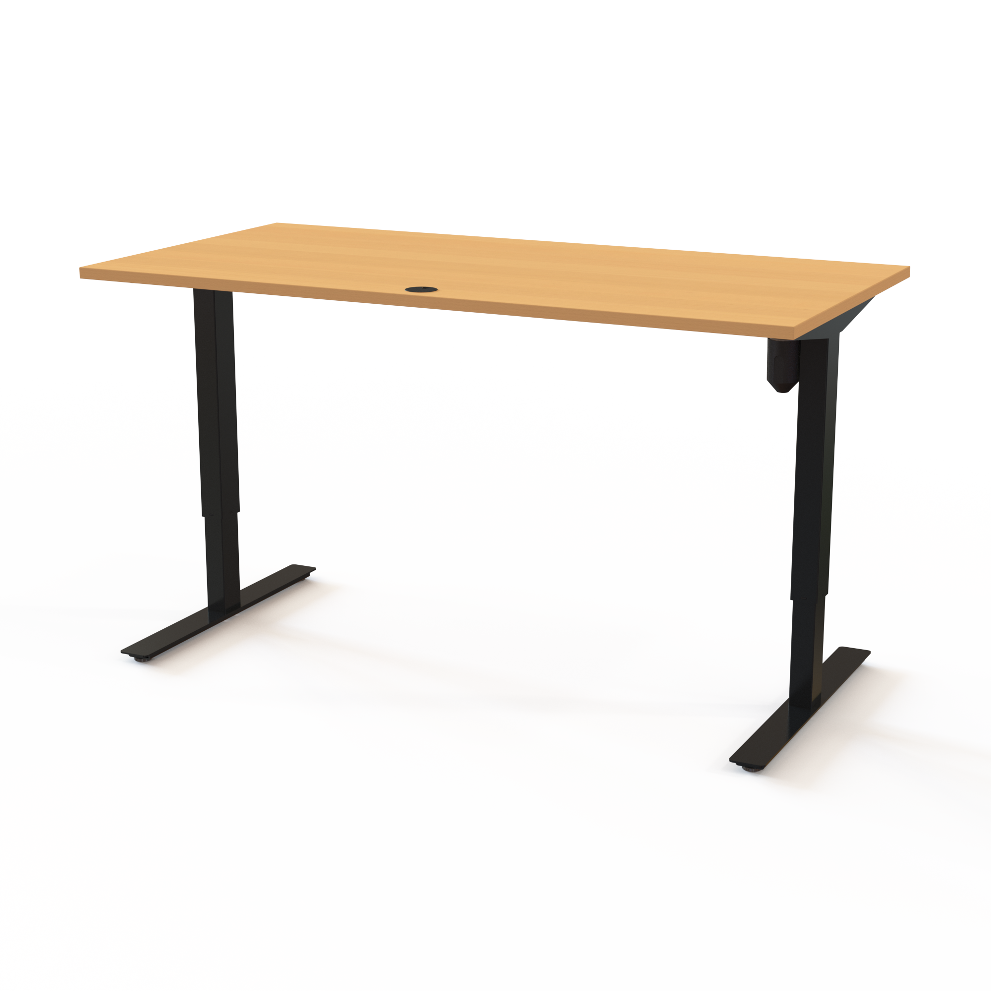 Electric Adjustable Desk | 160x80 cm | Beech with black frame