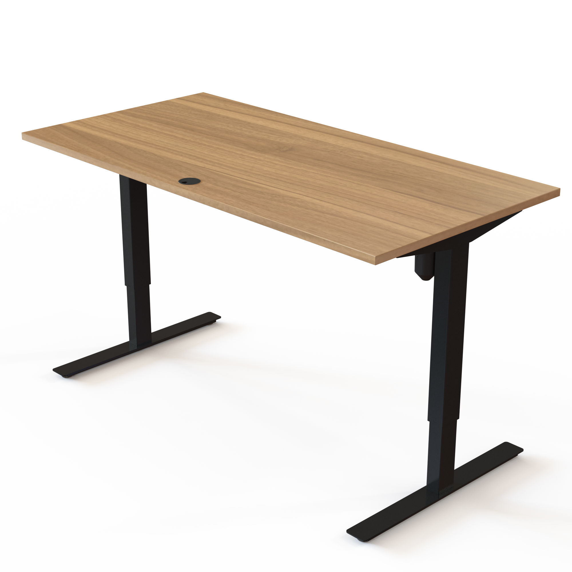 Electric Adjustable Desk | 160x80 cm | Walnut with black frame