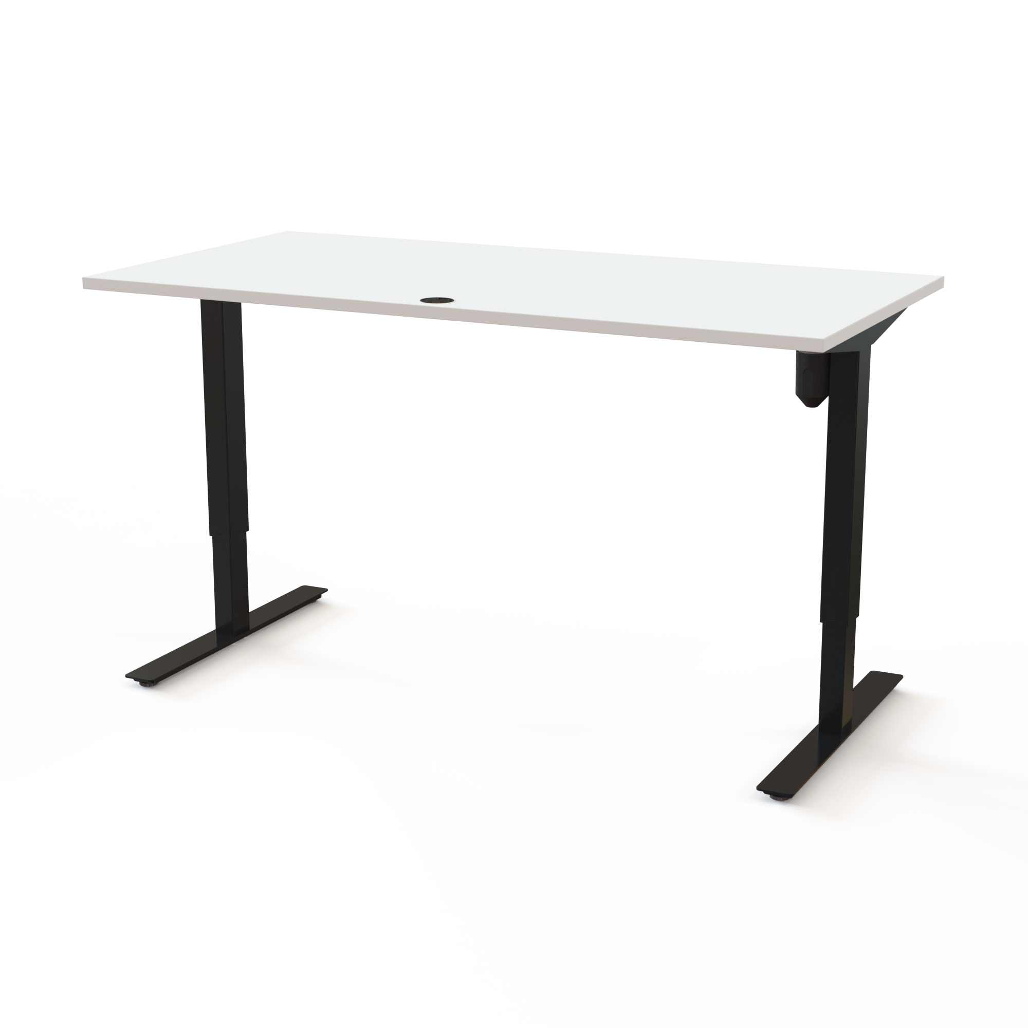 Electric Adjustable Desk | 160x80 cm | White with black frame