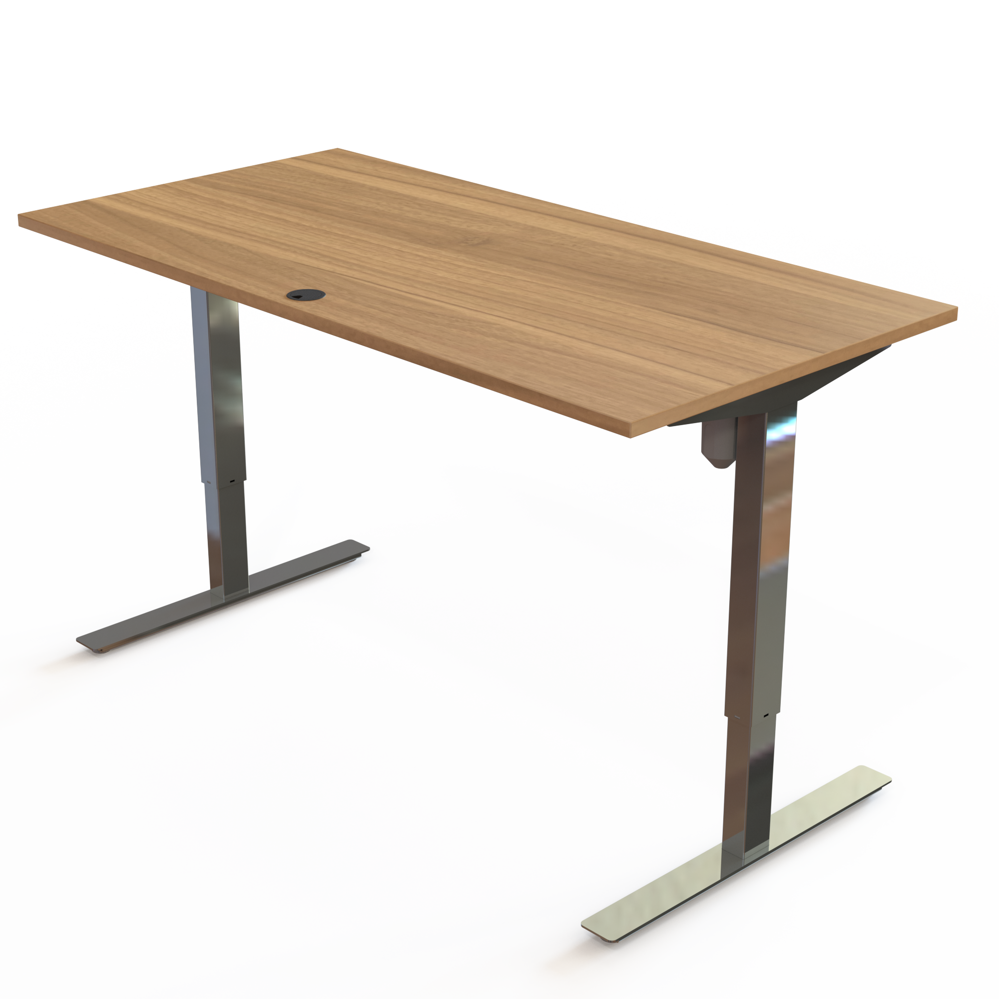 Electric Adjustable Desk | 160x80 cm | Walnut with chrome frame