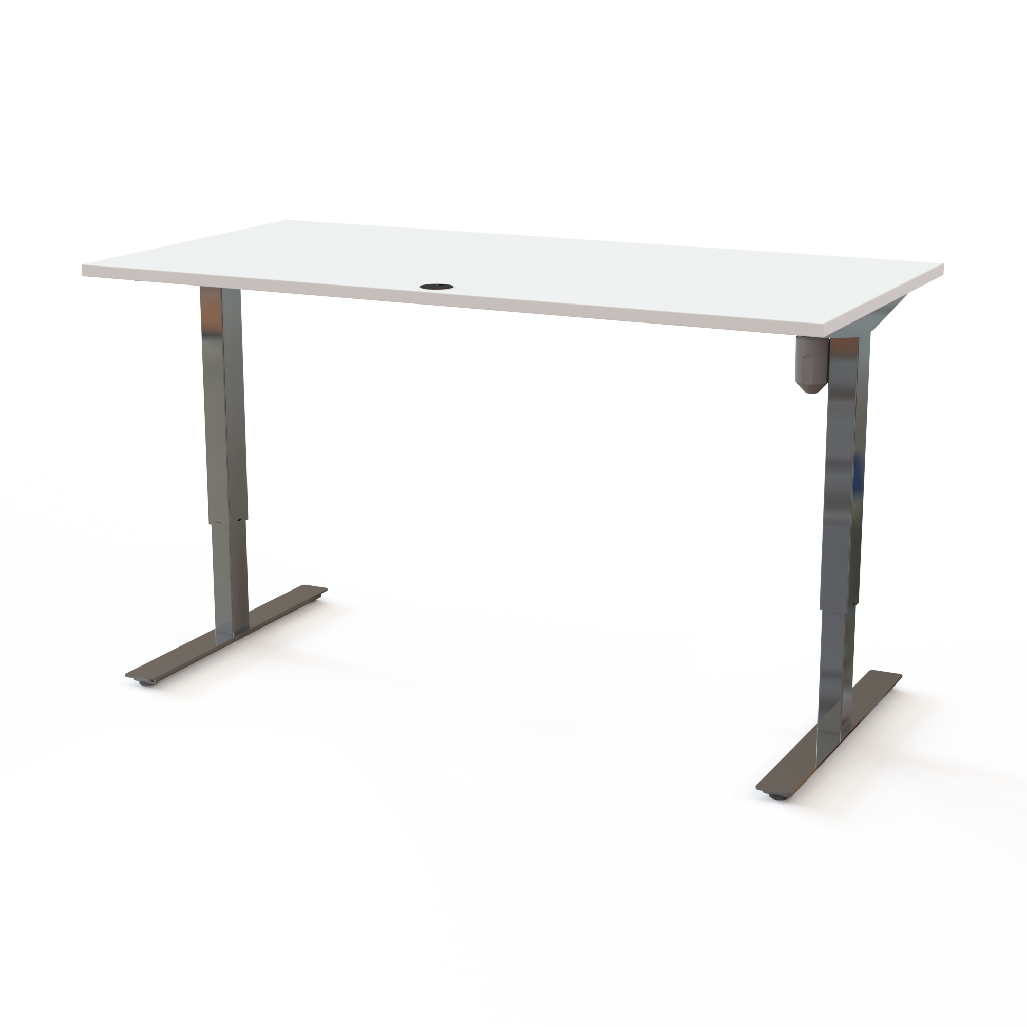 Electric Adjustable Desk | 160x80 cm | White with chrome frame